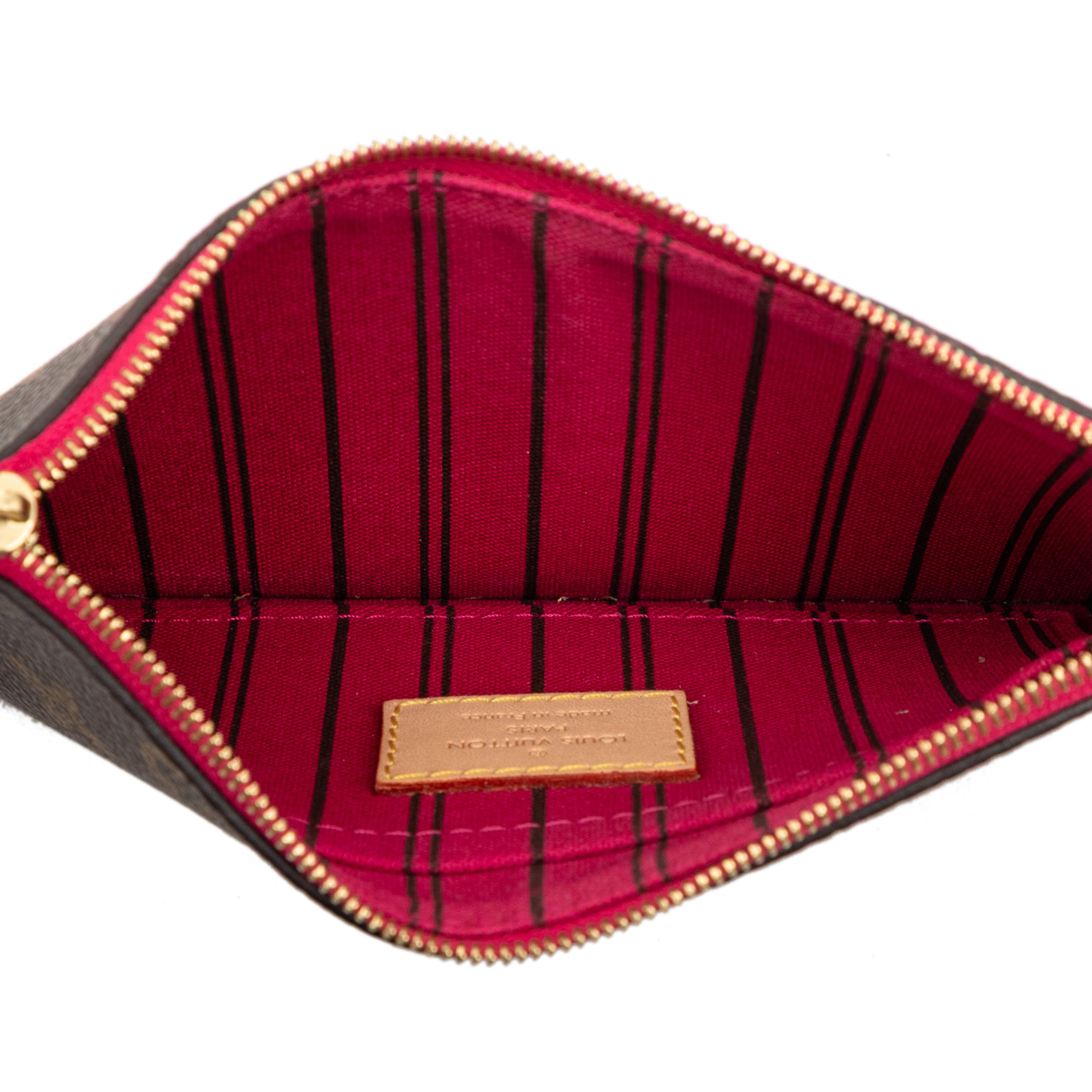 Louis Vuitton Monogram Neverfull Pouch, från Luxclusif, i färgen brown. Klicka för att öppna bilden i stort format