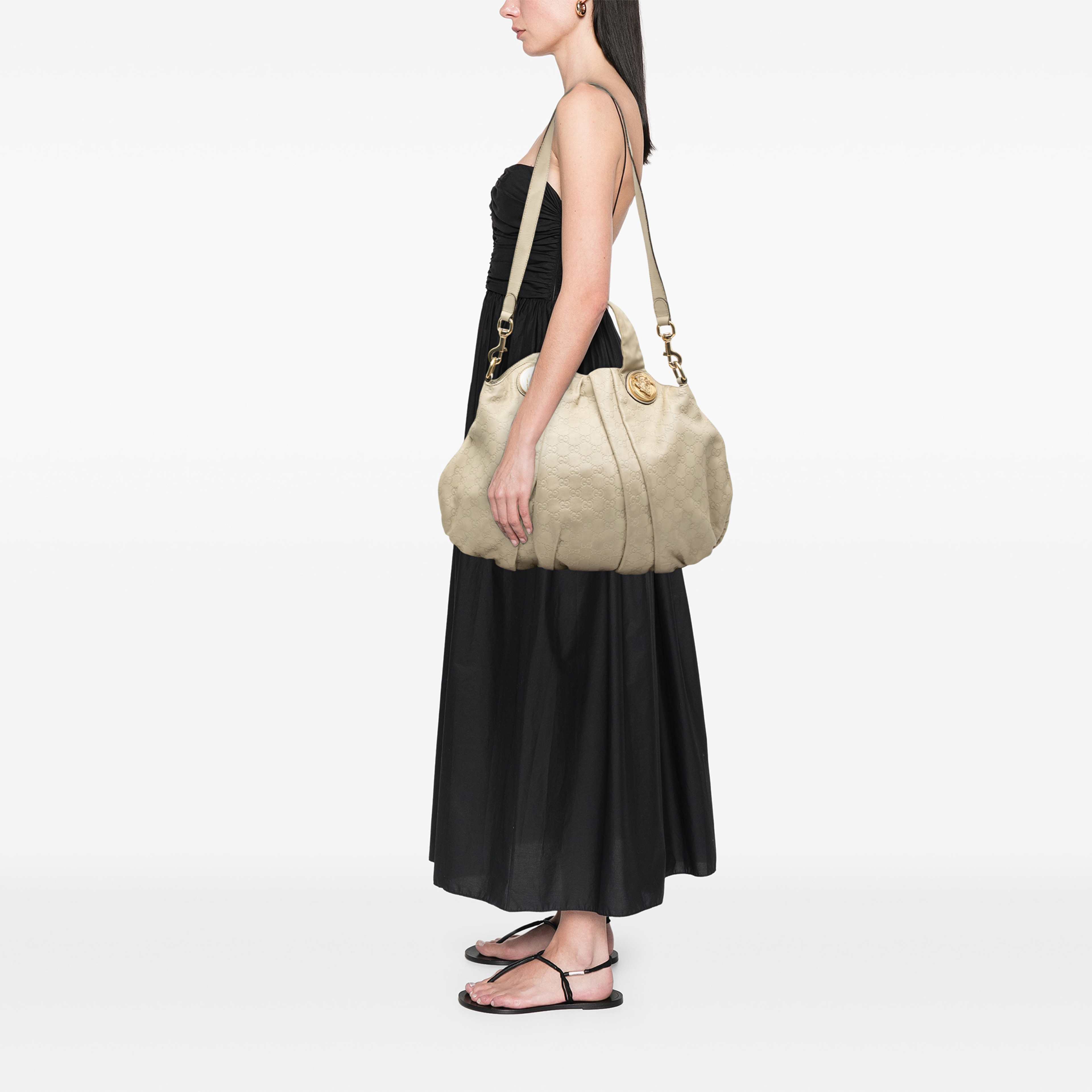 Gucci Large Guccissima Hysteria Satchel, från Luxclusif, i färgen brun. Klicka för att öppna bilden i stort format