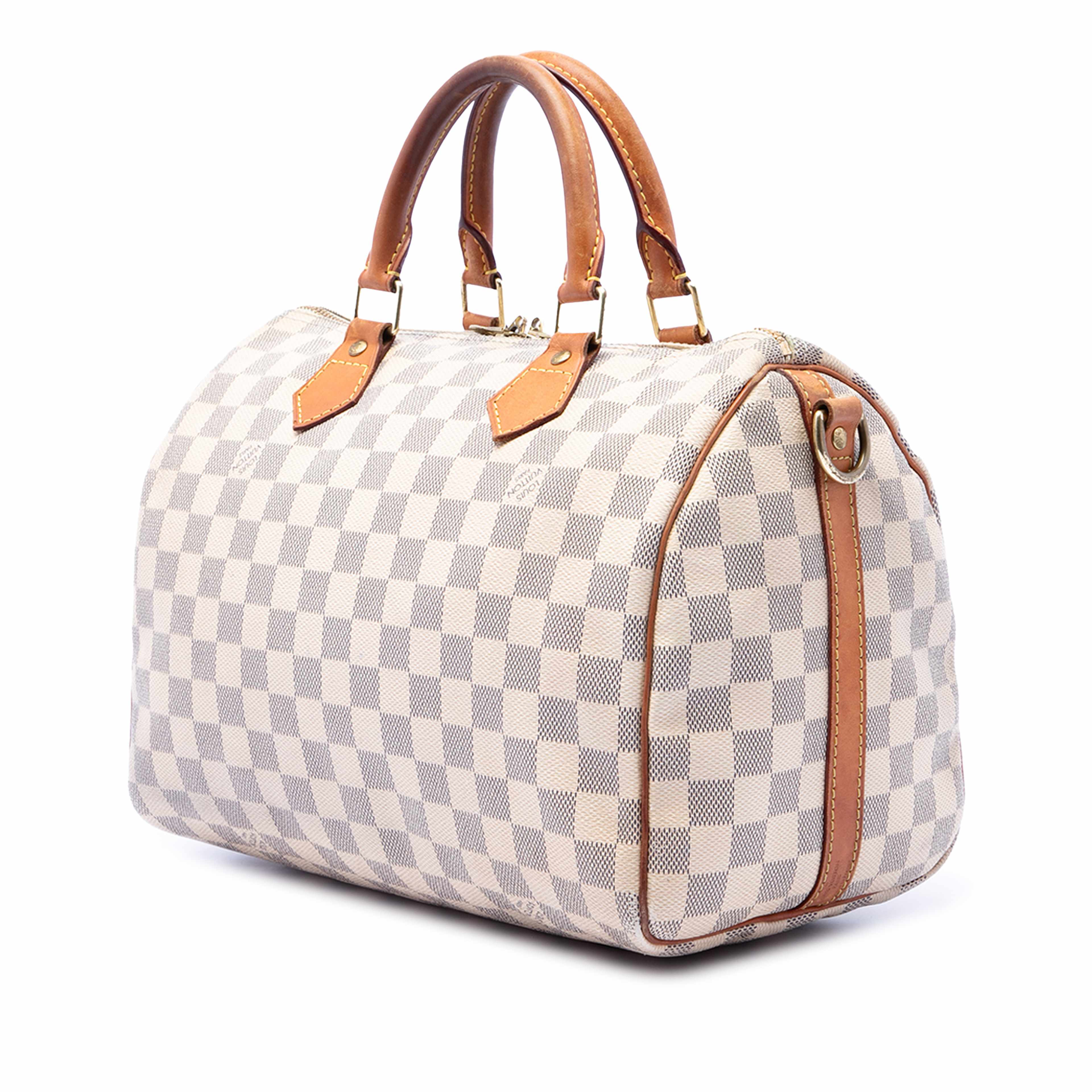 Louis Vuitton Damier Azur Speedy Bandouliere 30, från Luxclusif, i färgen vit. Klicka för att öppna bilden i stort format