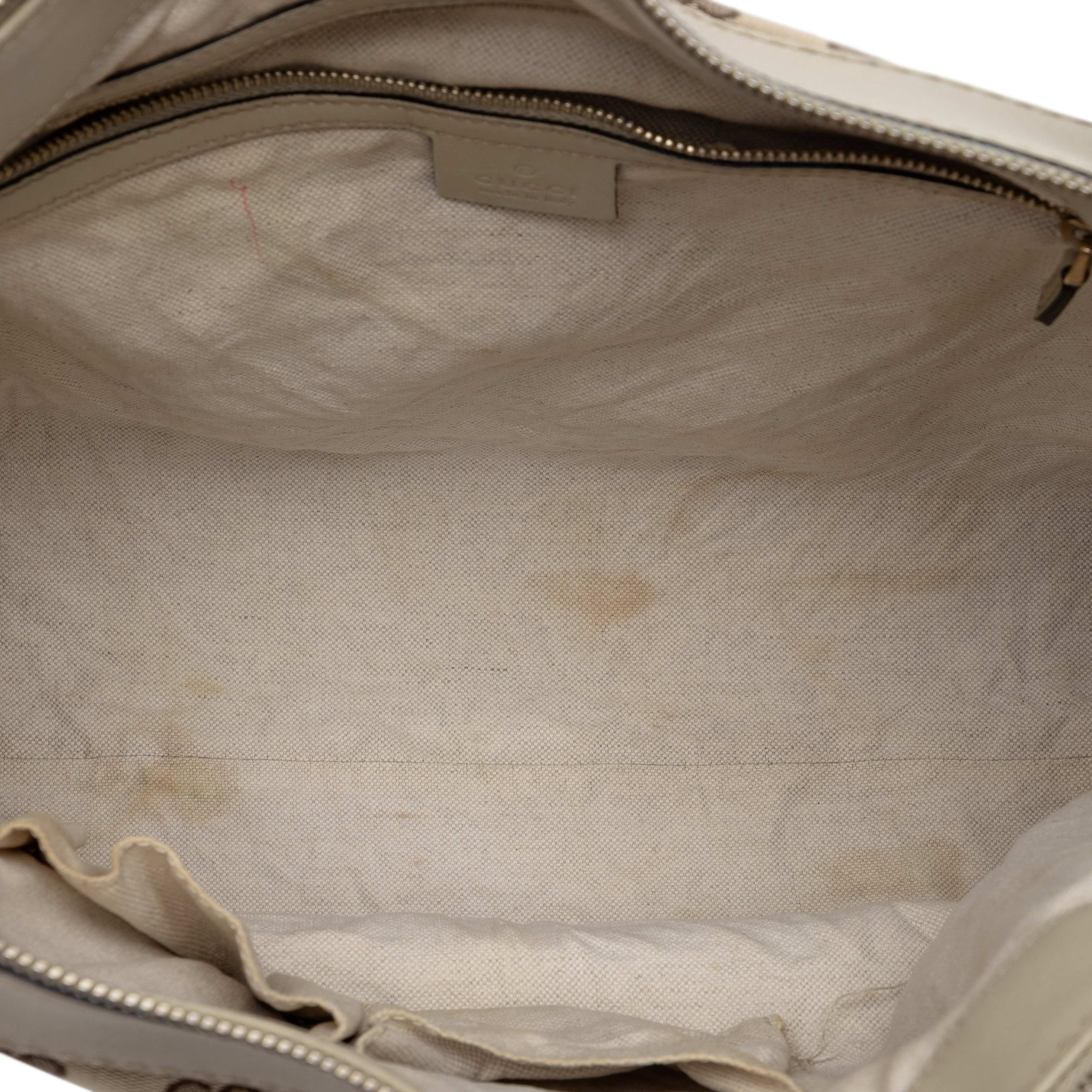 Gucci Gg Canvas Web Mayfair Satchel, från Luxclusif, i färgen beige. Klicka för att öppna bilden i stort format