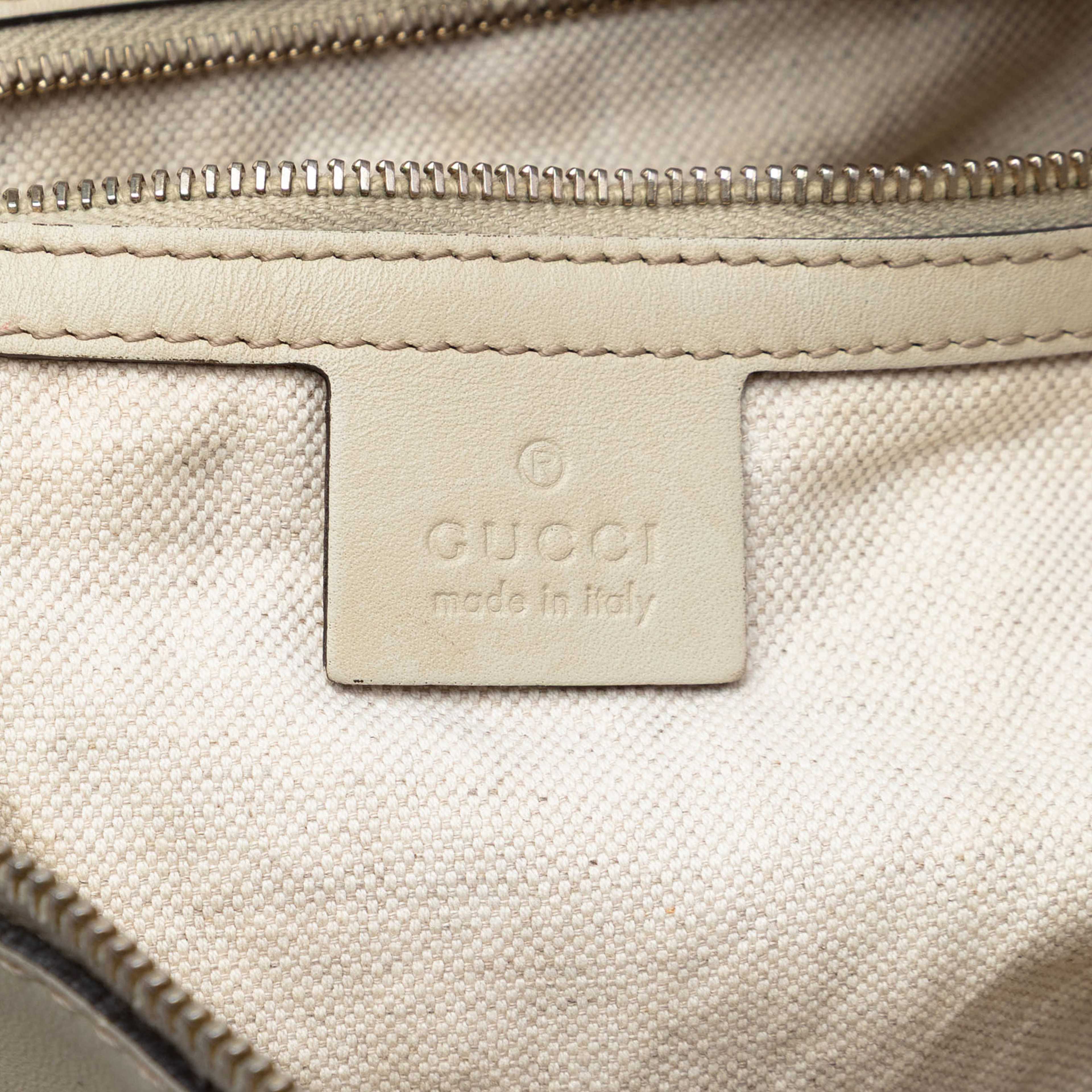 Gucci Gg Canvas Web Mayfair Satchel, från Luxclusif, i färgen beige. Klicka för att öppna bilden i stort format