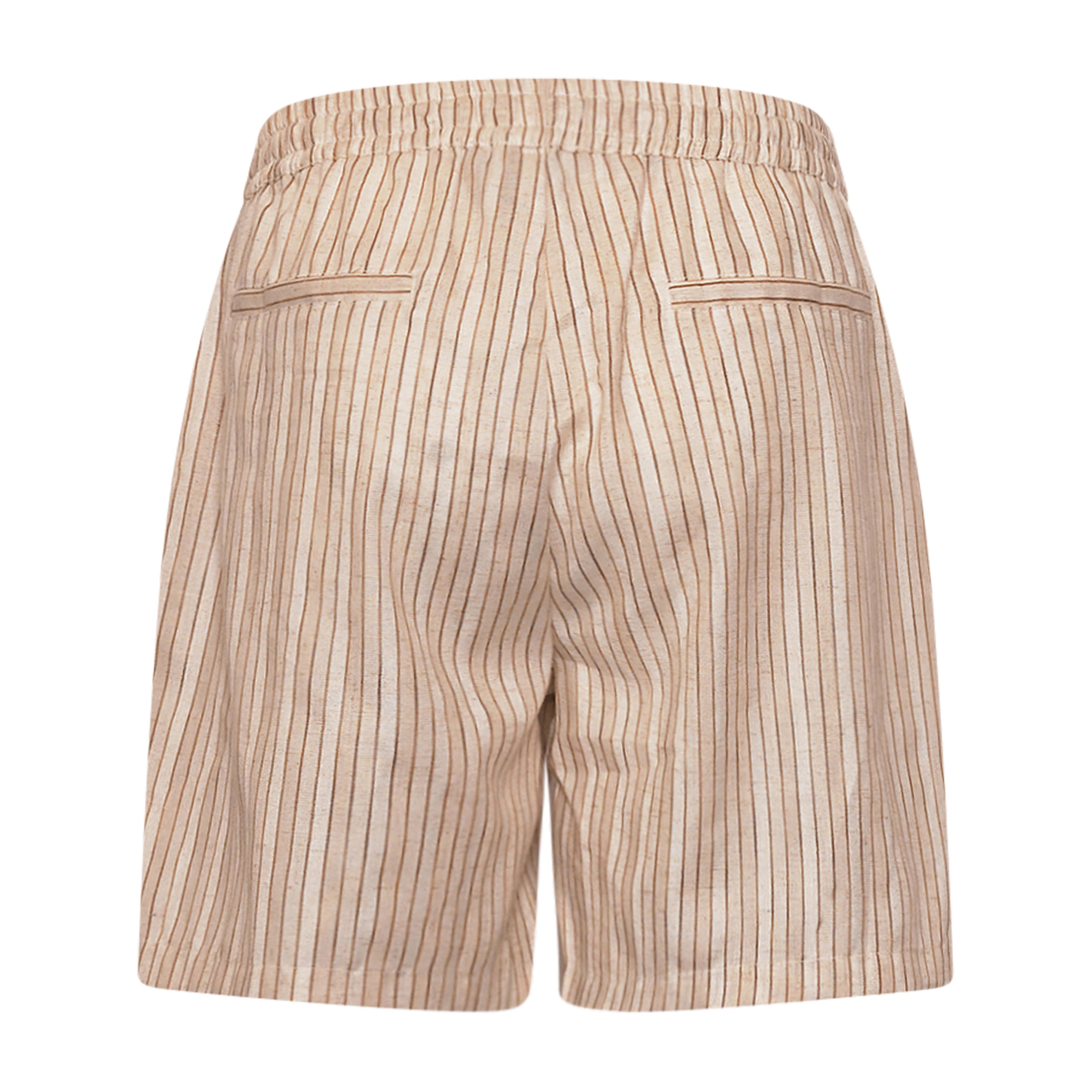 Iris, Shorts, Stripe Cotton - Beige/camel Stripe