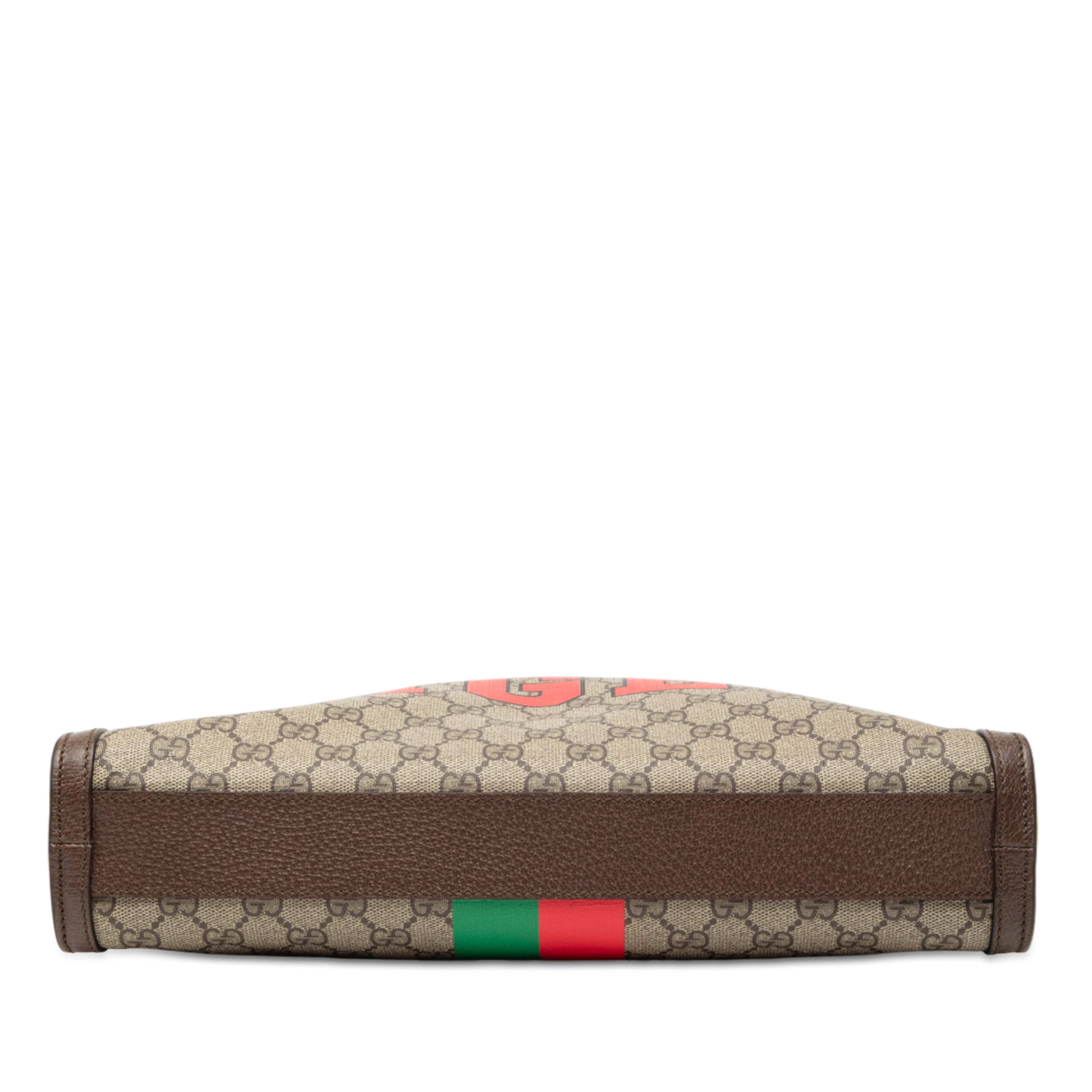 Gucci Gg Supreme Web Tiger Satchel, från Luxclusif, i färgen beige. Klicka för att öppna bilden i stort format