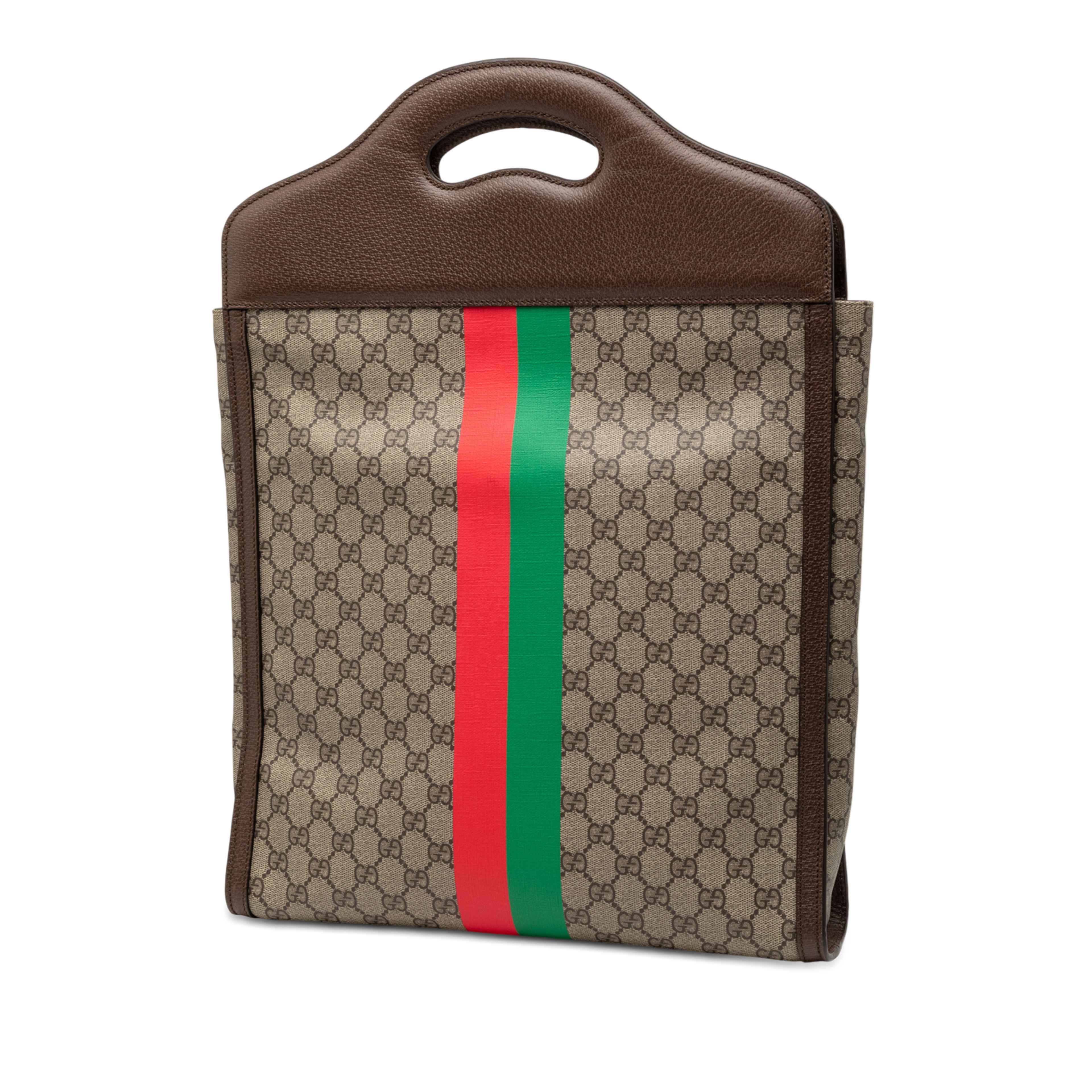 Gucci Gg Supreme Web Tiger Satchel, från Luxclusif, i färgen beige. Klicka för att öppna bilden i stort format