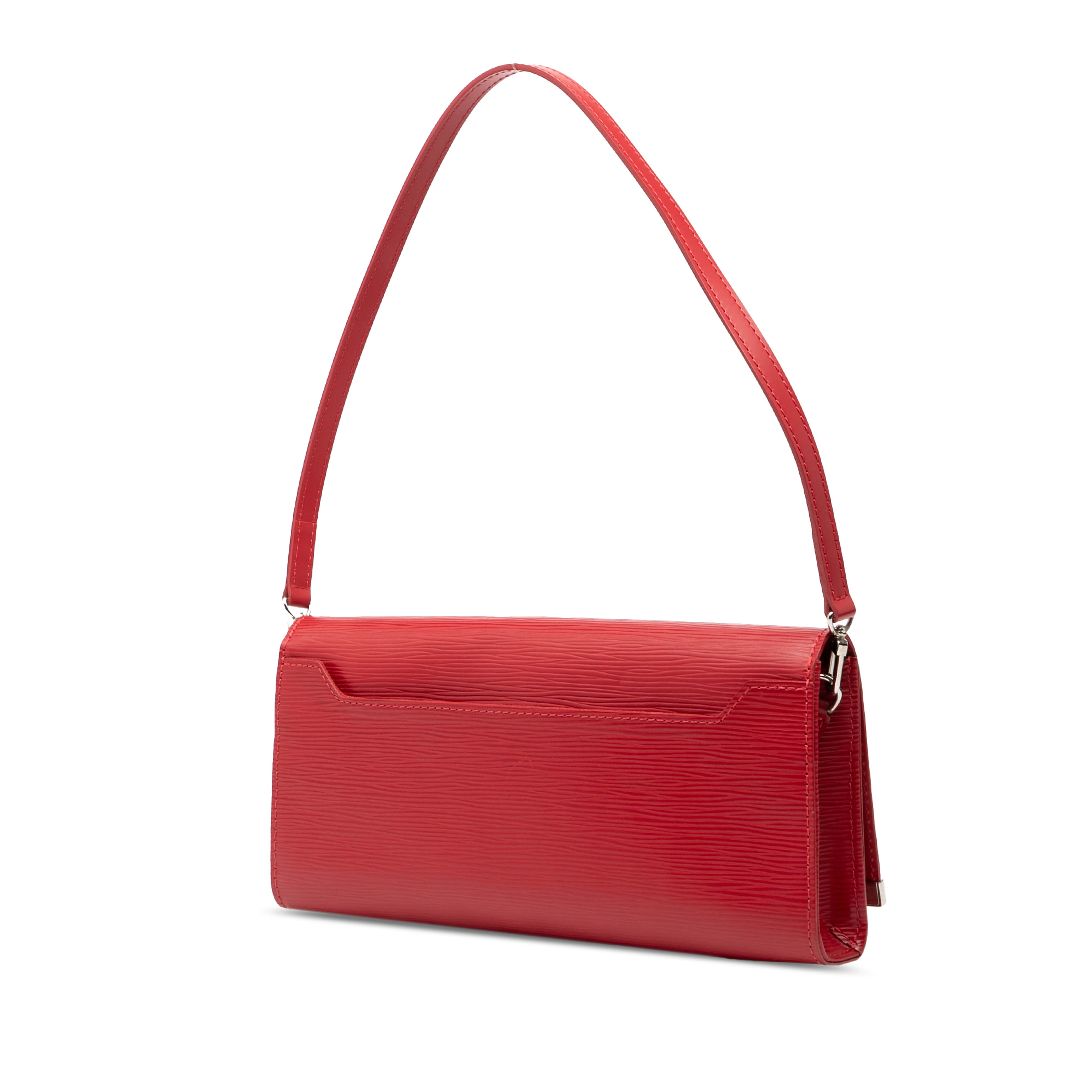 Louis Vuitton Epi Sevigne Clutch, från Luxclusif, i färgen red. Klicka för att öppna bilden i stort format