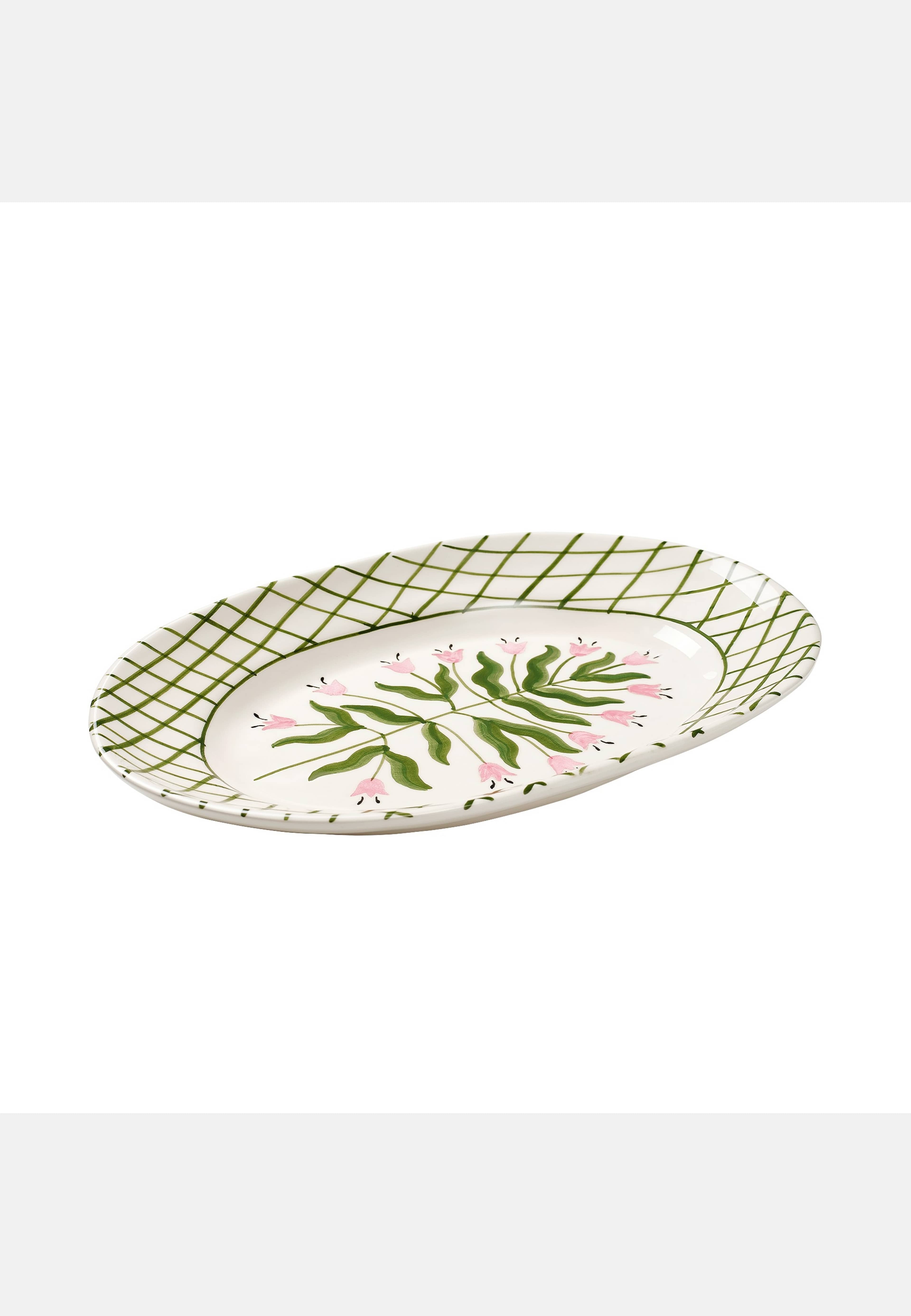 Madelen Möllard Tulip Serveringsfat - 38.5x26 Cm, från Pick A Poppy, i färgen green. Klicka för att öppna bilden i stort format