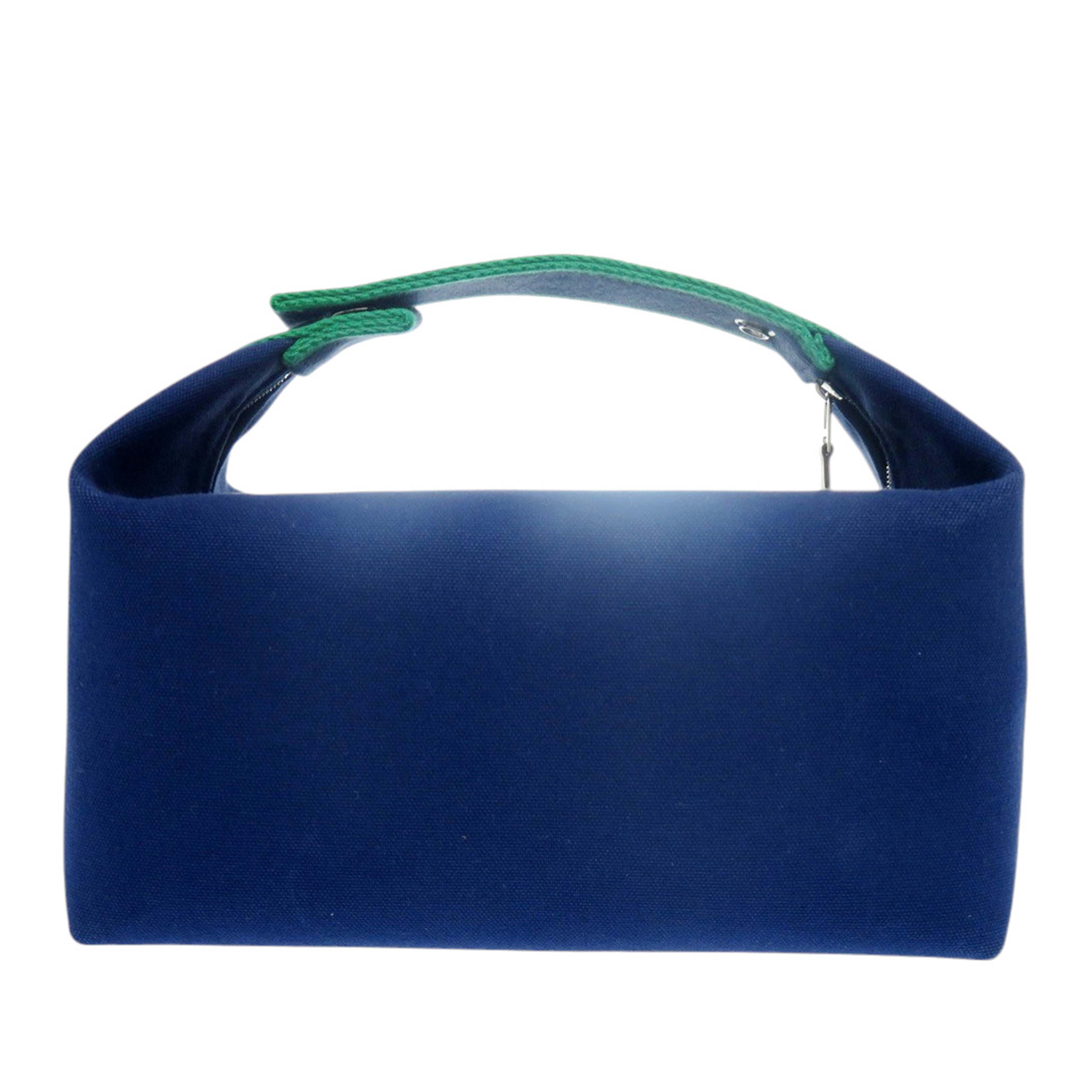 Hermès Small Toile Bride A Brac Case, från Luxclusif, i färgen dark blue. Klicka för att öppna bilden i stort format