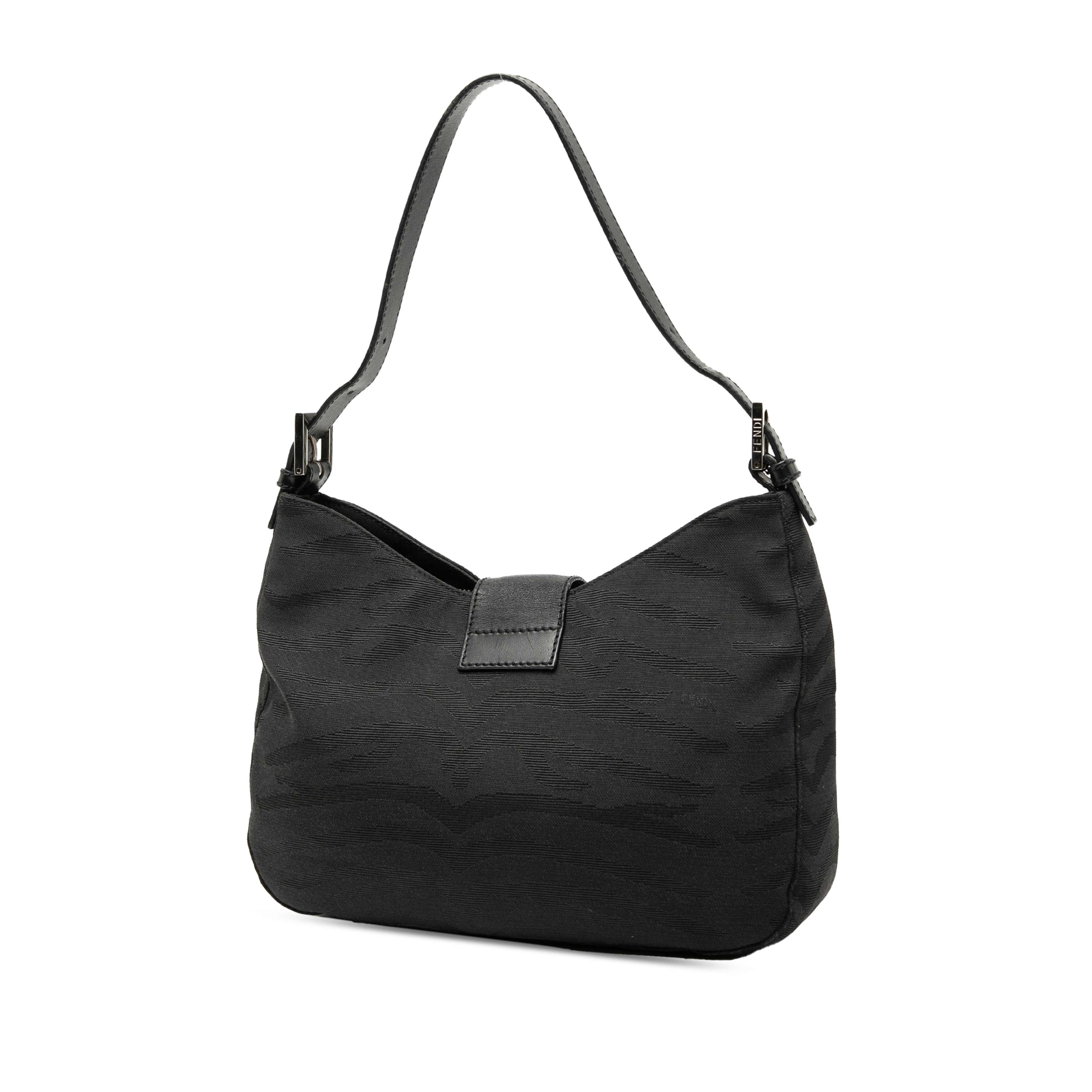 Fendi Ff Zebra Print Canvas Shoulder Bag, från Luxclusif, i färgen black. Klicka för att öppna bilden i stort format