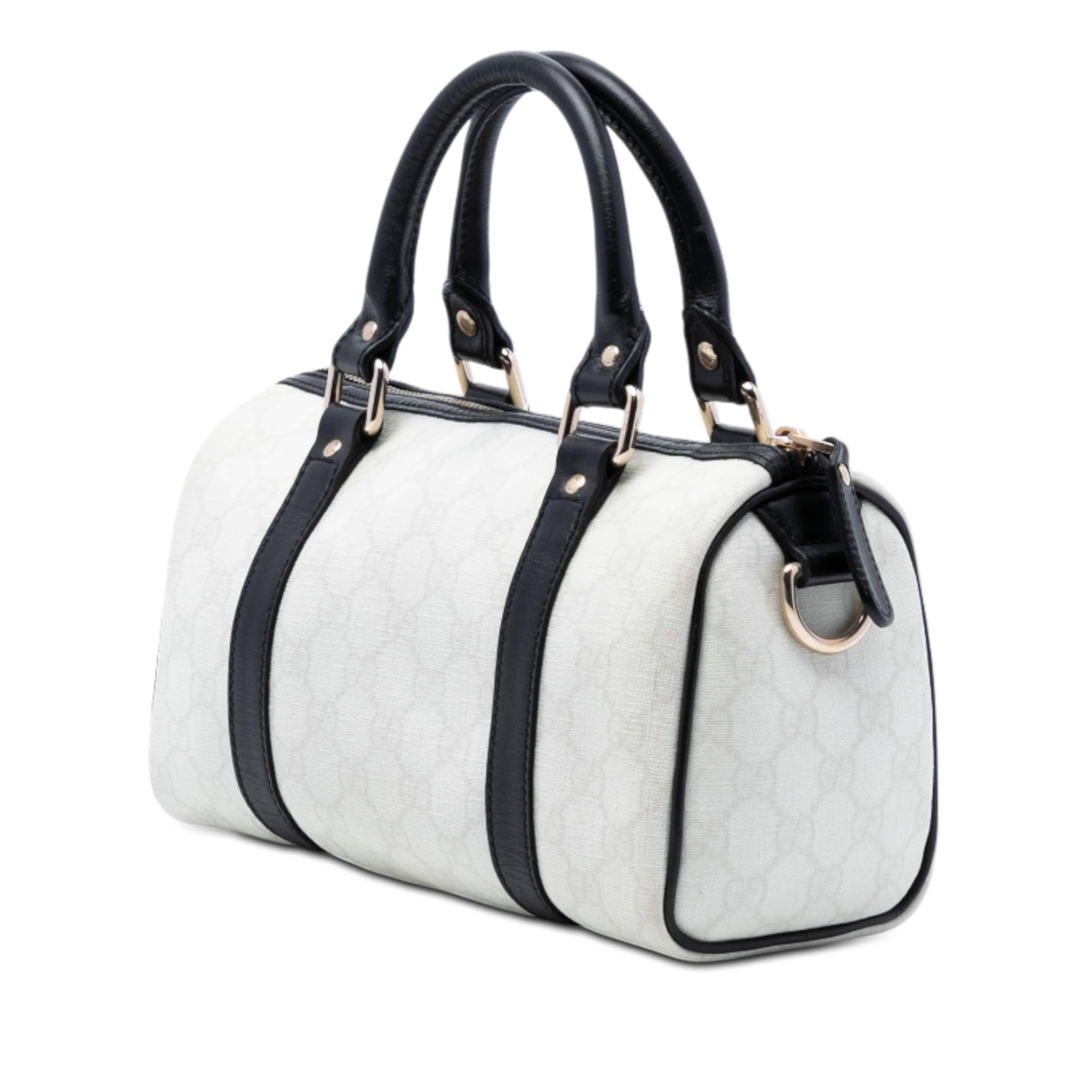 Gucci Small Gg Supreme Joy Boston Bag, från Luxclusif, i färgen white. Klicka för att öppna bilden i stort format