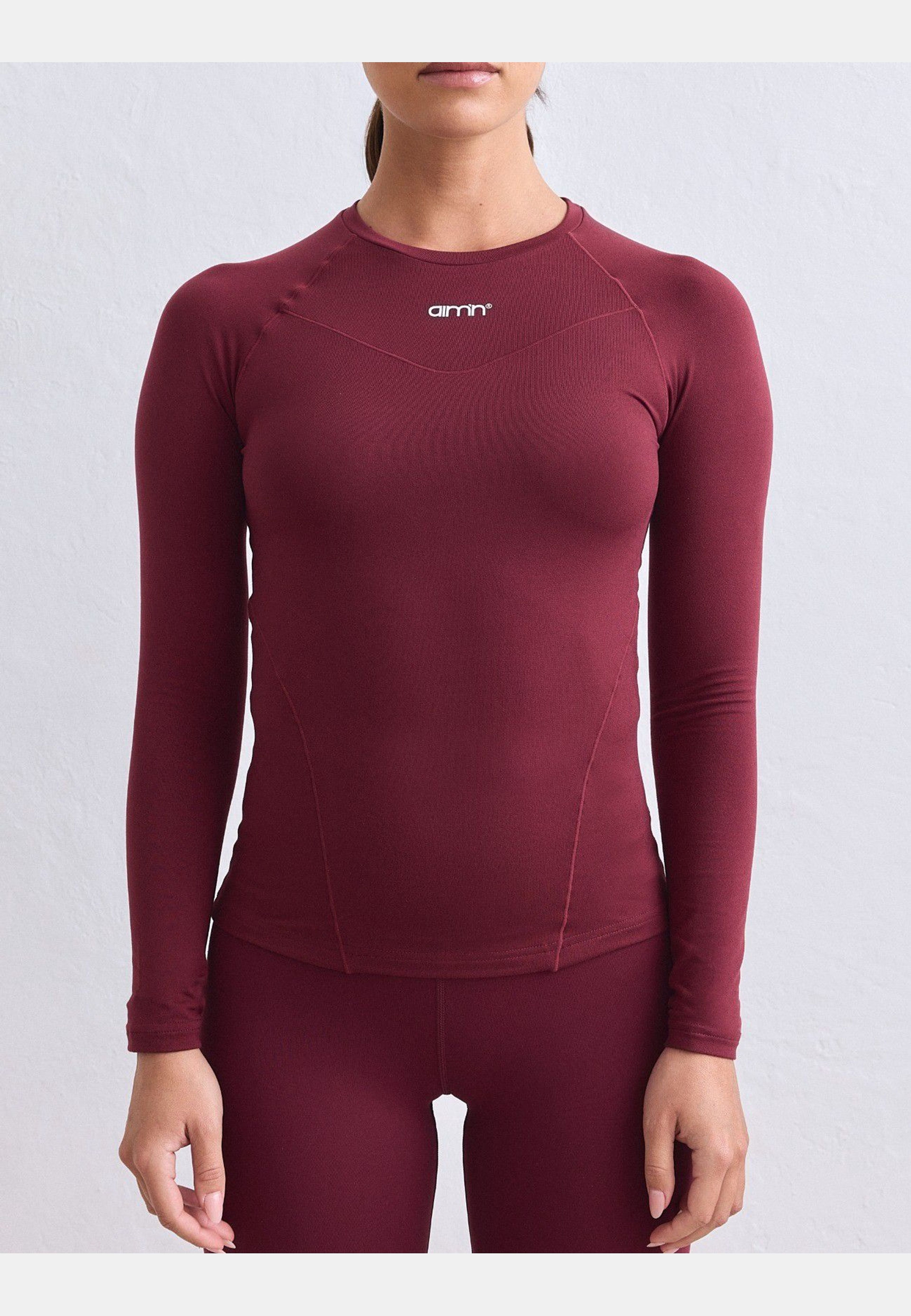 Soft Basic Long Sleeve, från aim'n, i färgen merlot. Klicka för att öppna bilden i stort format