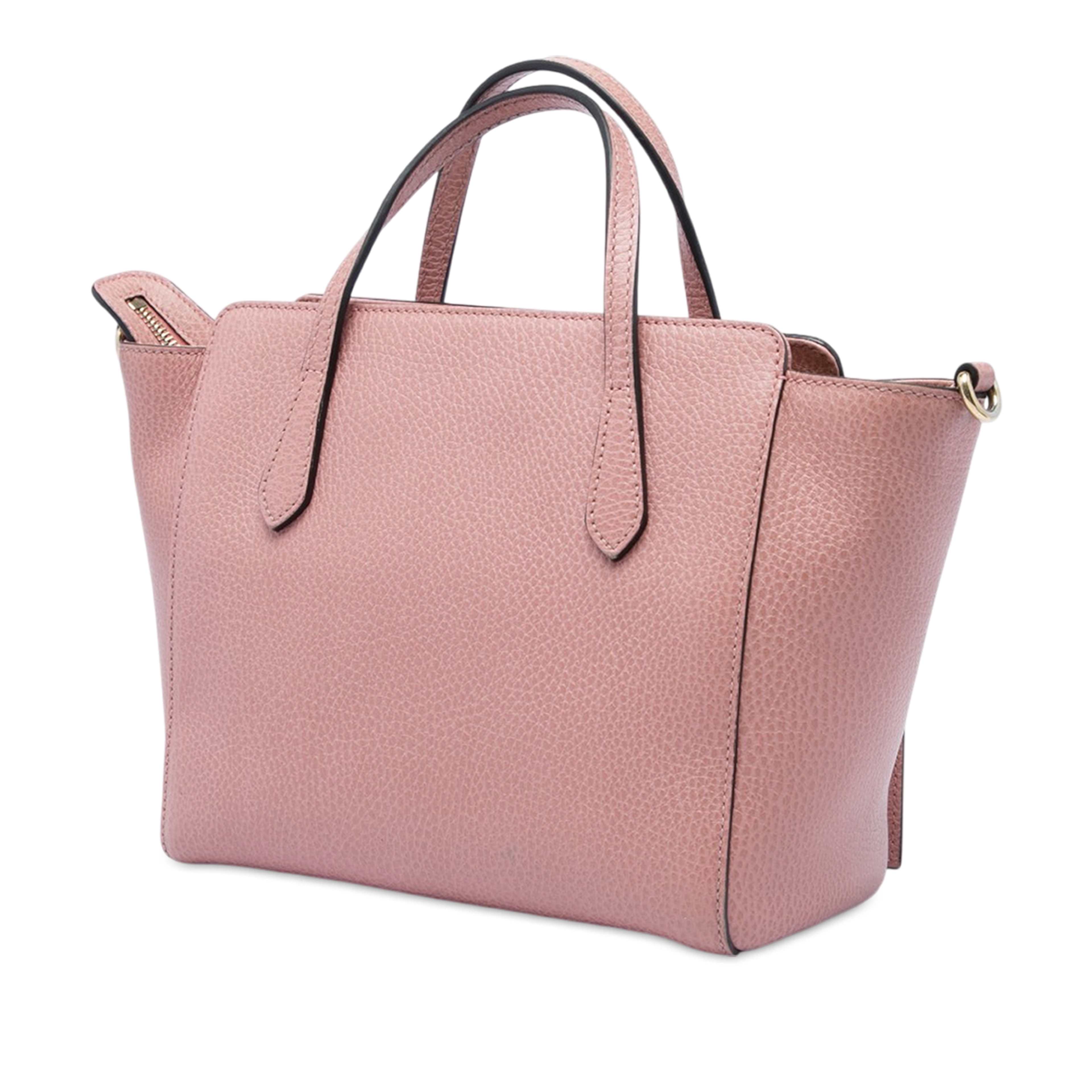 Gucci Mini Calfskin Swing Satchel, från Luxclusif, i färgen rosa. Klicka för att öppna bilden i stort format