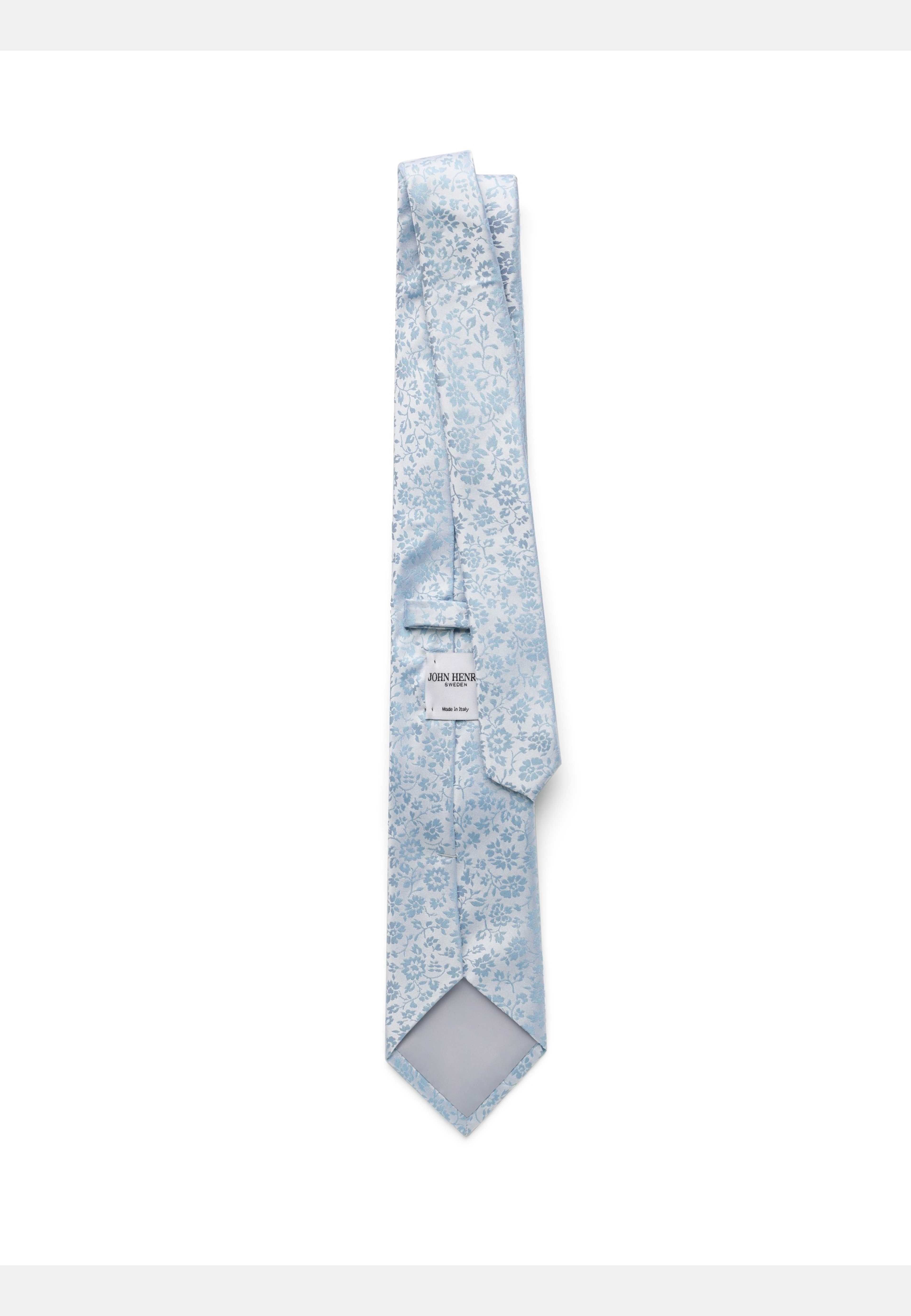 Silk Woven Jaquard Floral Tie, från John Henric, i färgen light blue. Klicka för att öppna bilden i stort format