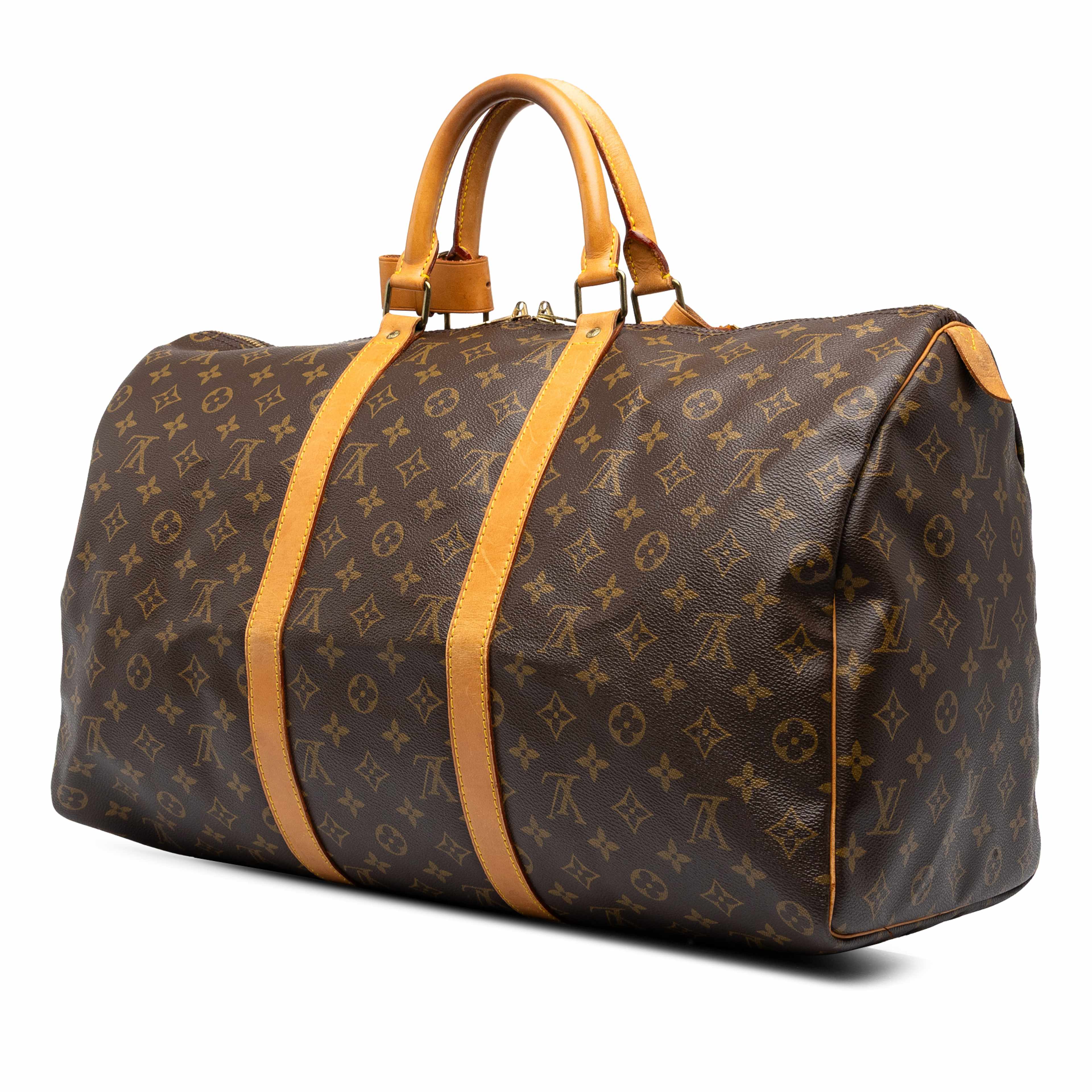 Louis Vuitton Monogram Keepall 50, från Luxclusif, i färgen brun. Klicka för att öppna bilden i stort format