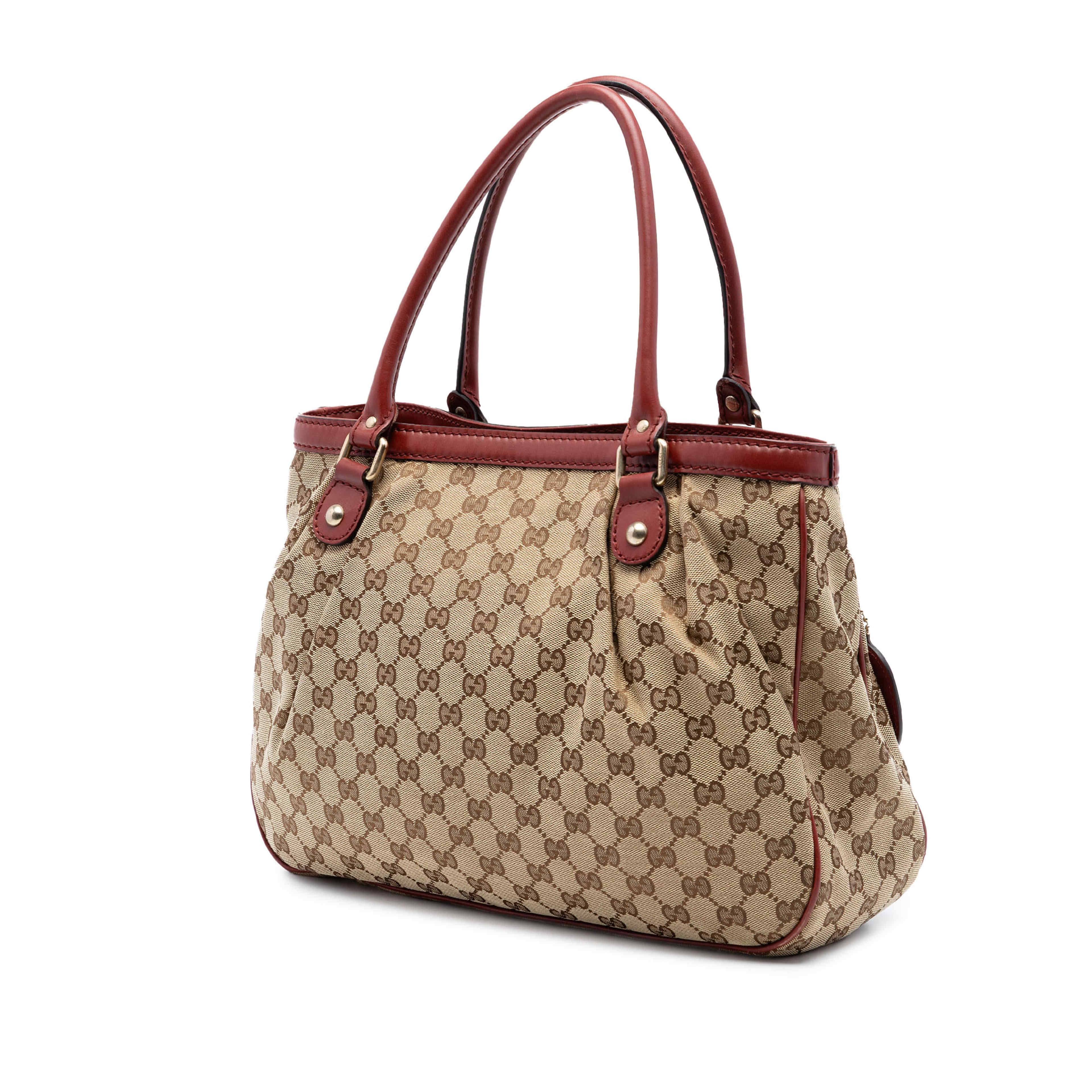 Gucci Gg Canvas Sukey Tote, från Luxclusif, i färgen röd. Klicka för att öppna bilden i stort format
