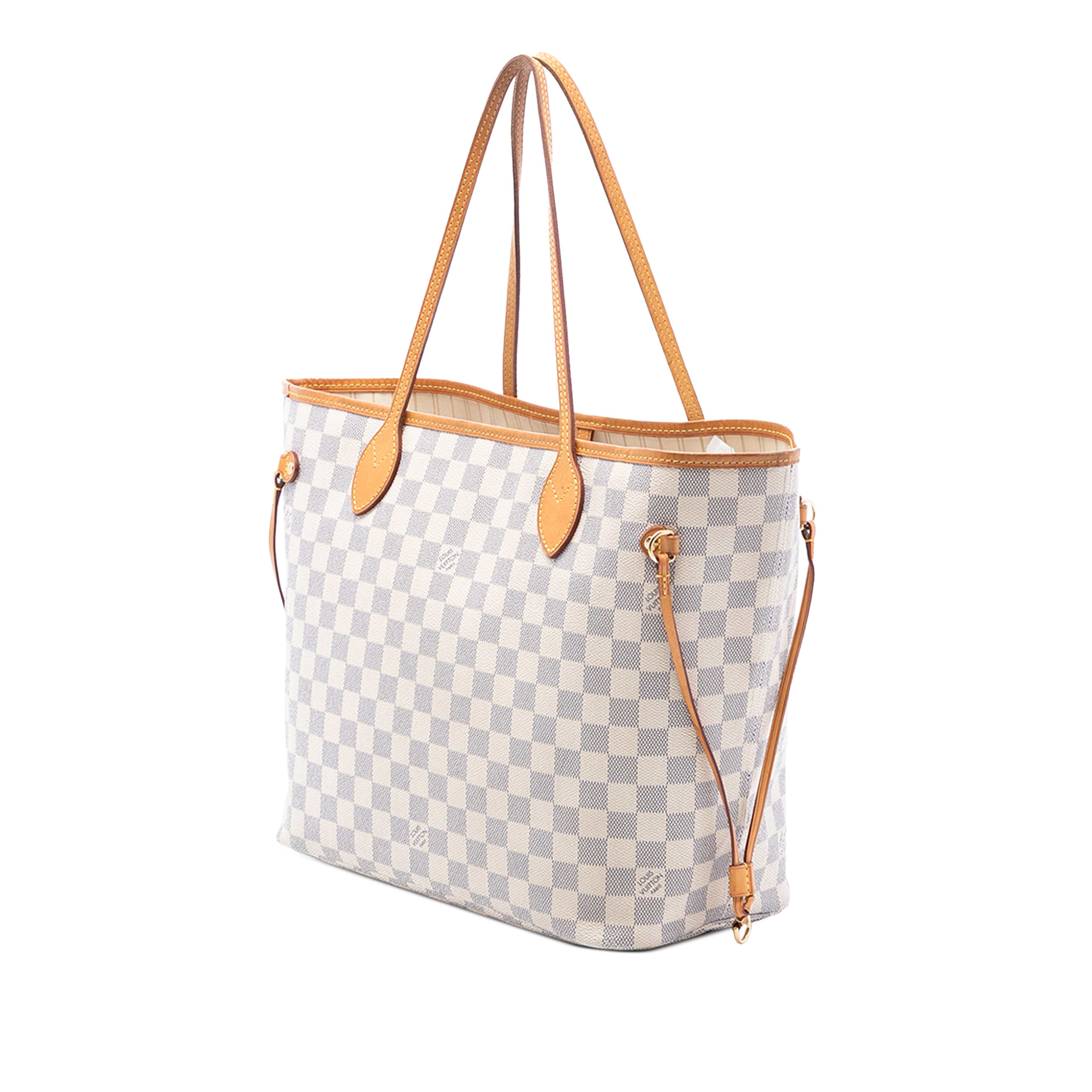 Louis Vuitton Damier Azur Neverfull Mm, från Luxclusif, i färgen white. Klicka för att öppna bilden i stort format