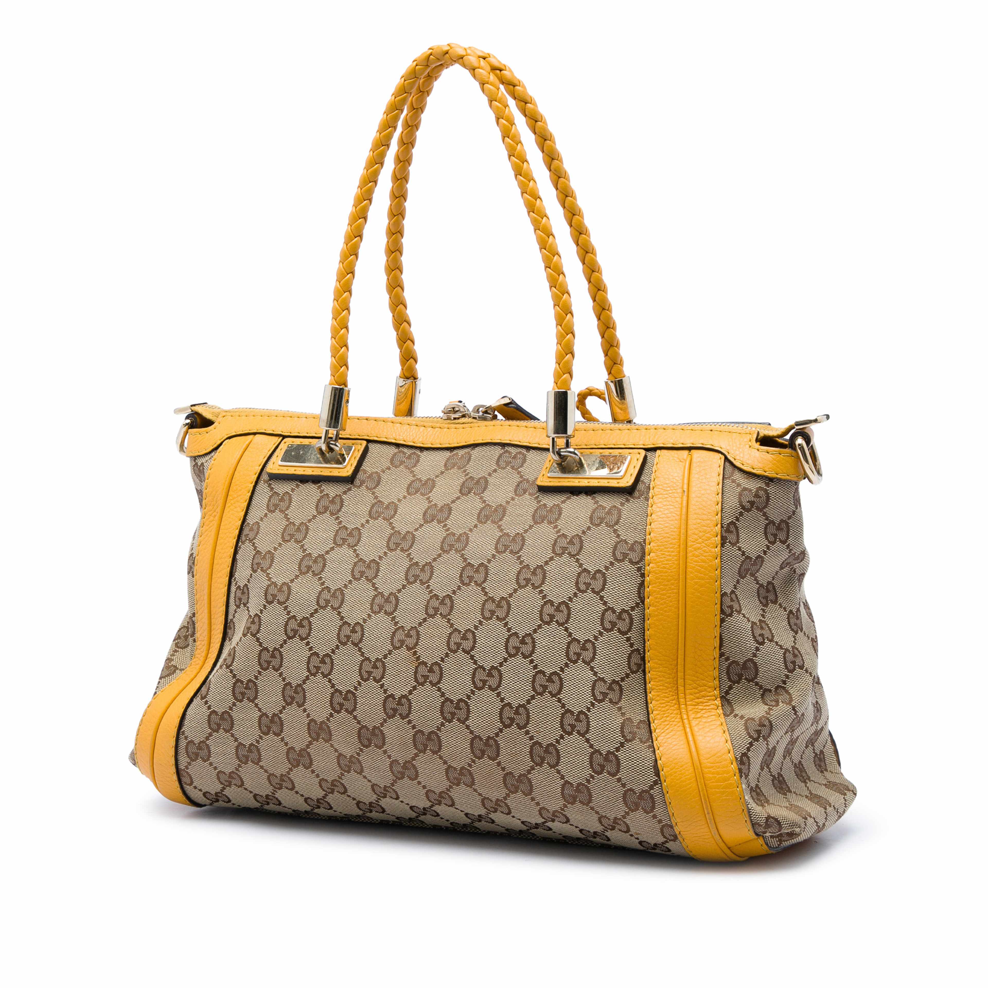 Gucci Gg Canvas Bella Satchel, från Luxclusif, i färgen beige. Klicka för att öppna bilden i stort format