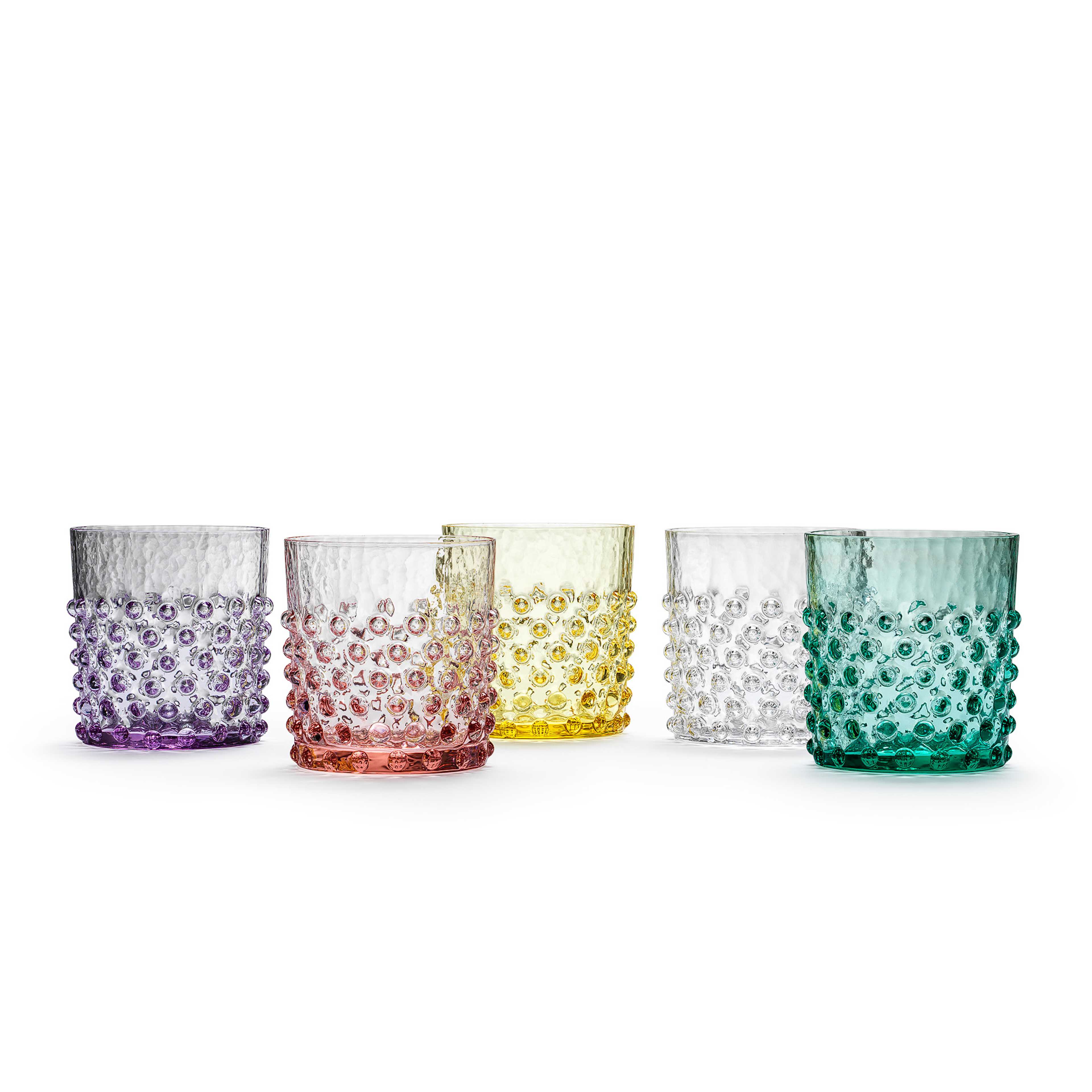 Cecilia Drickglas, Korta, 2-pack, från In Flore, i färgen blue green. Klicka för att öppna bilden i stort format