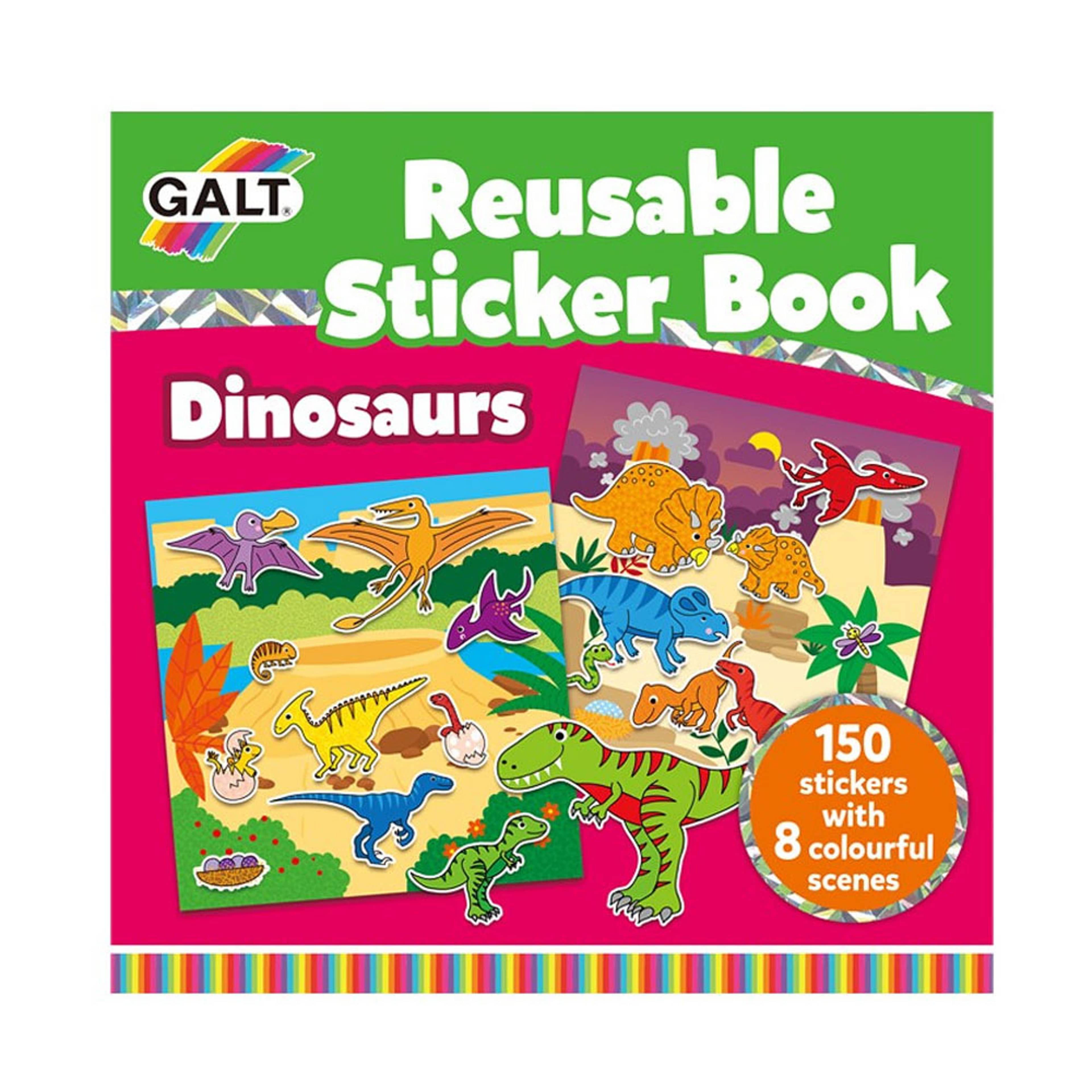 Stickerbok Dinosaurier- återanvändbar, från GALT.
