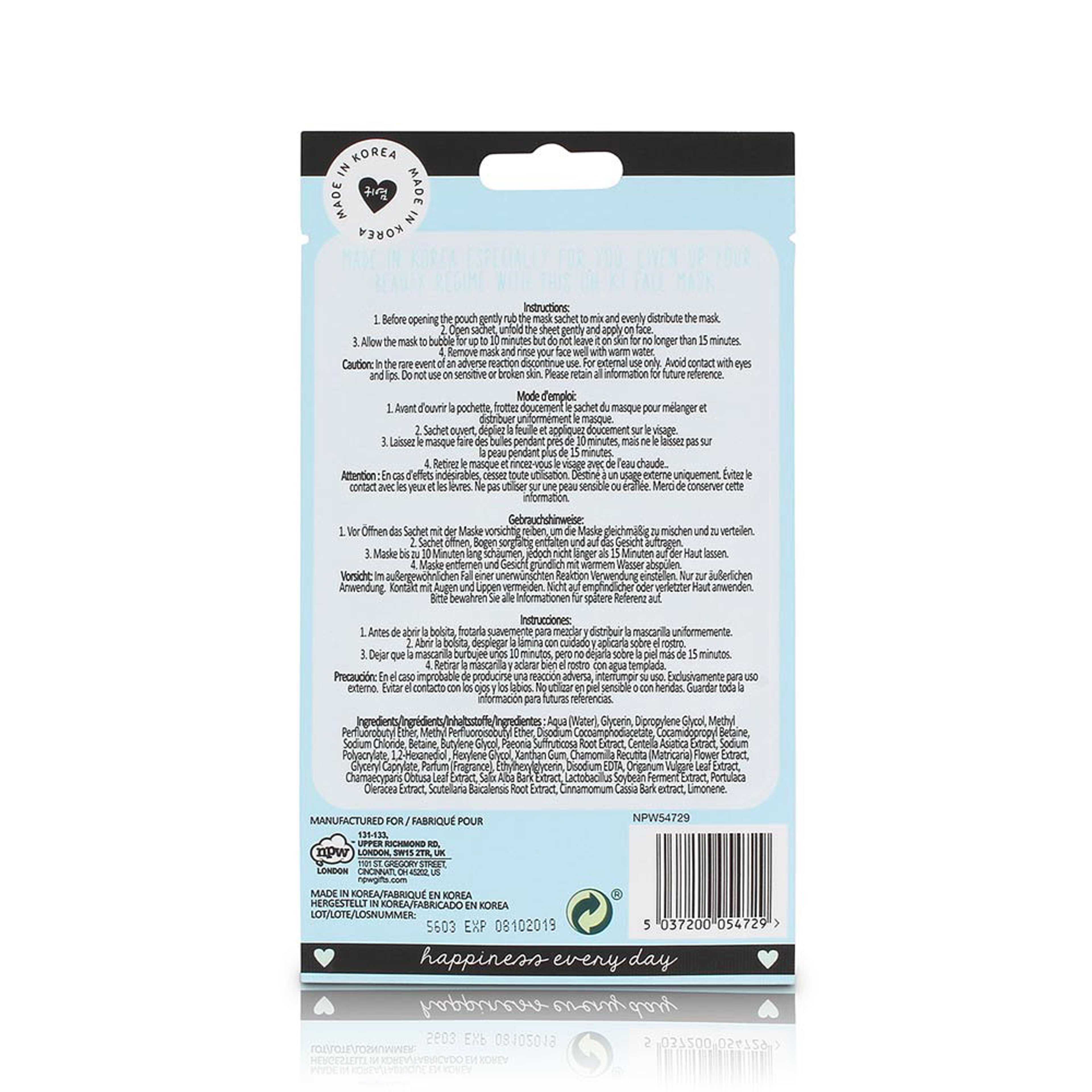 Exfoliate & Cleanse Bubble Sheet Mask, från Oh K. Klicka för att öppna bilden i stort format