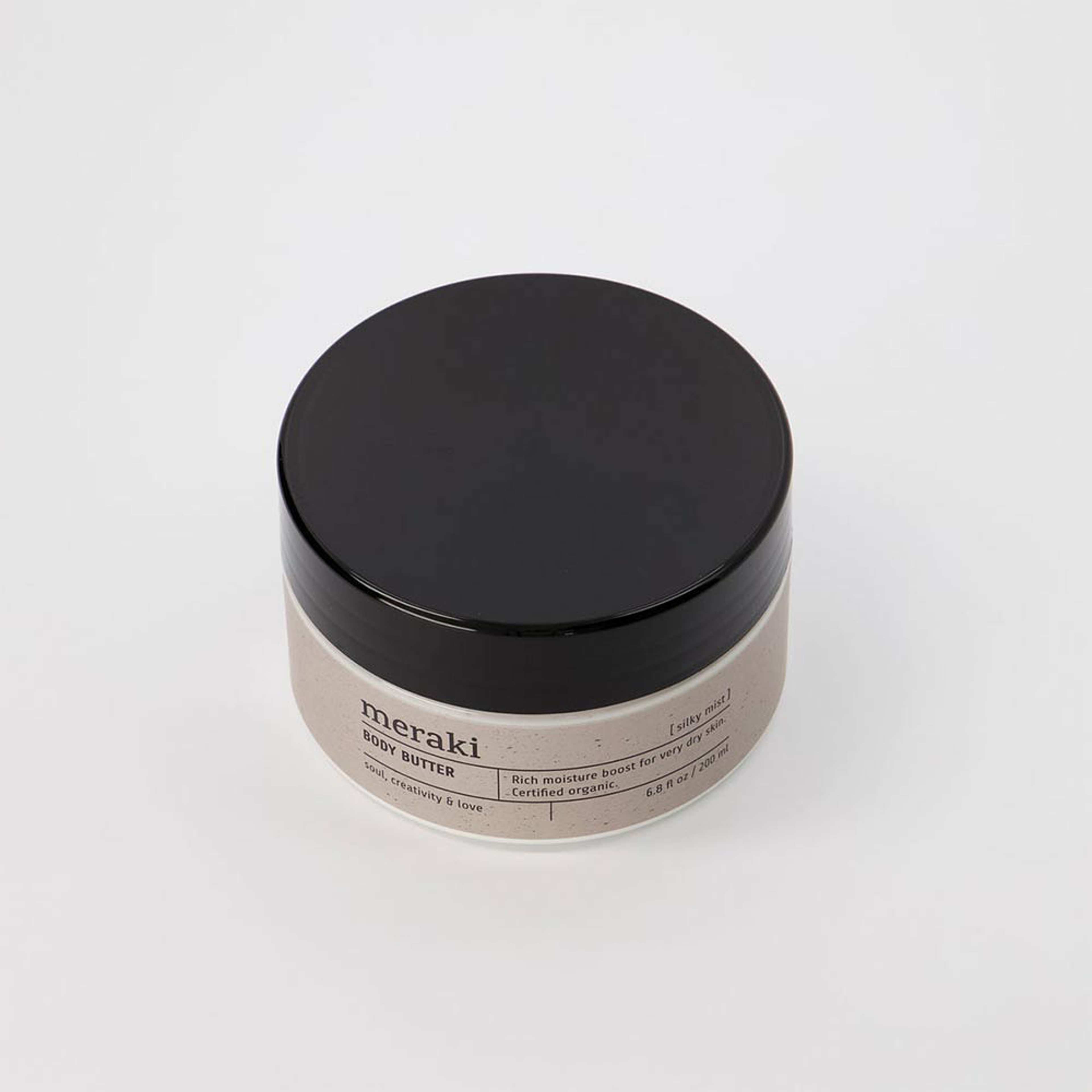 Body butter, Silky mist, från Meraki. Klicka för att öppna bilden i stort format