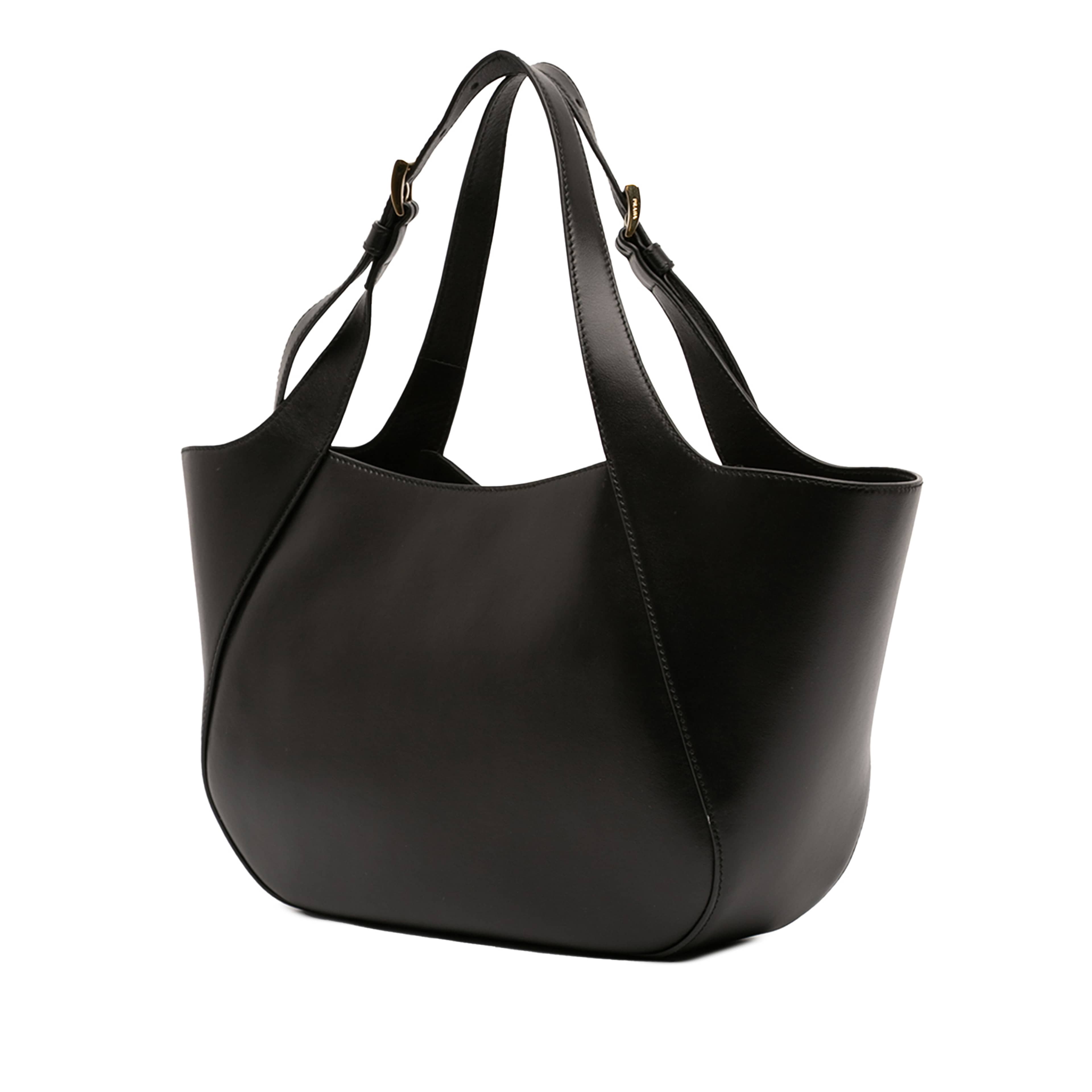 Prada Medium Leather Tote, från Luxclusif, i färgen black. Klicka för att öppna bilden i stort format