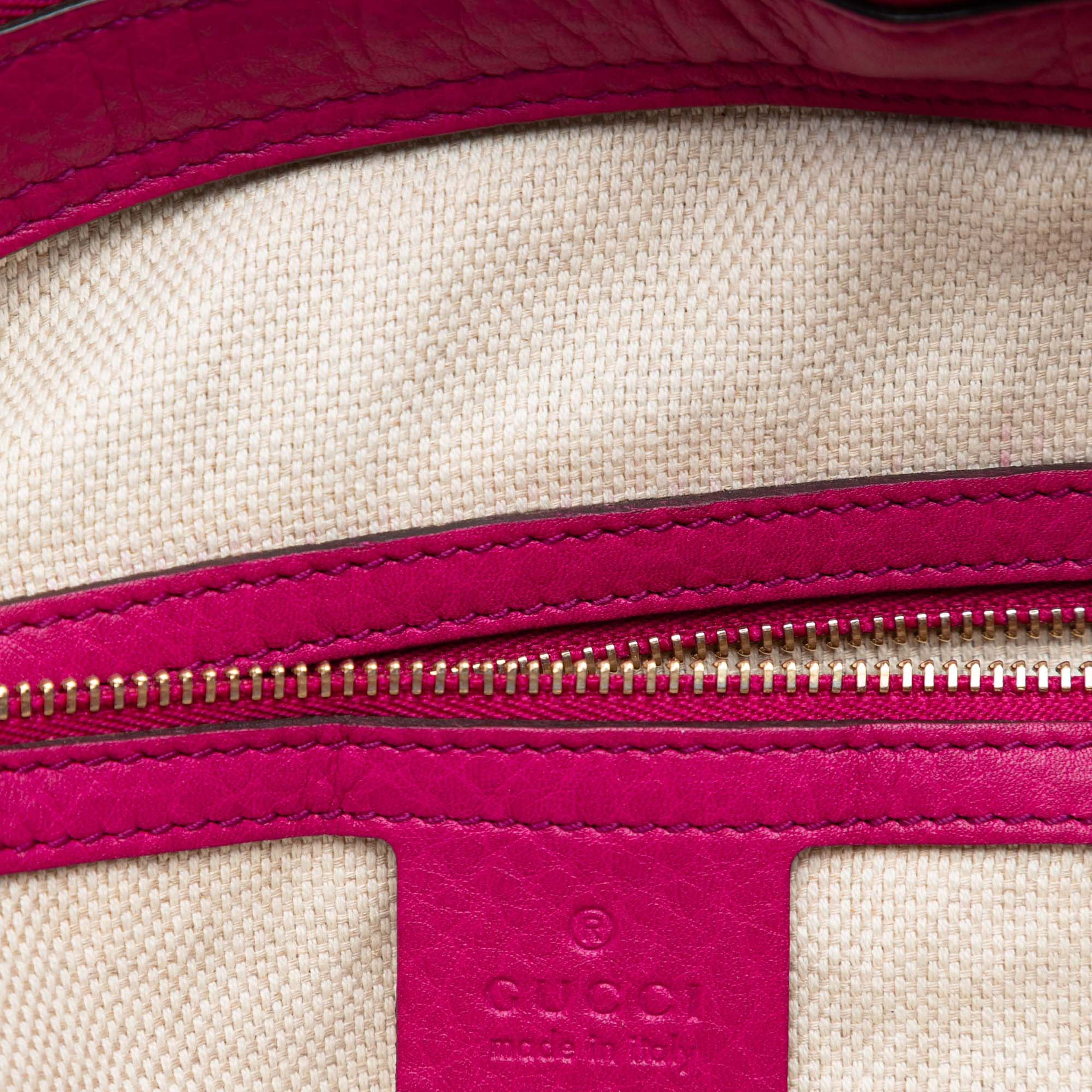 Gucci Small Calfskin Soho Cellarius Satchel, från Luxclusif, i färgen rosa. Klicka för att öppna bilden i stort format