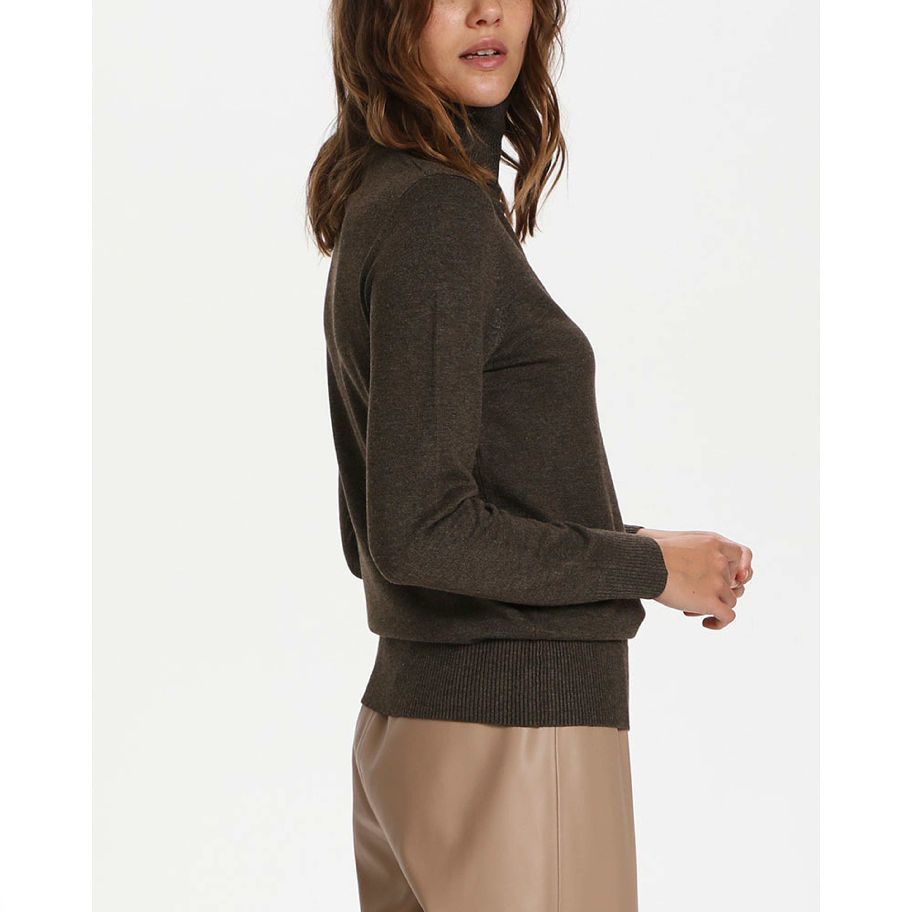 Roller Neck Sweater, från Saint Tropez, i färgen Major Brown Melange. Klicka för att öppna bilden i stort format