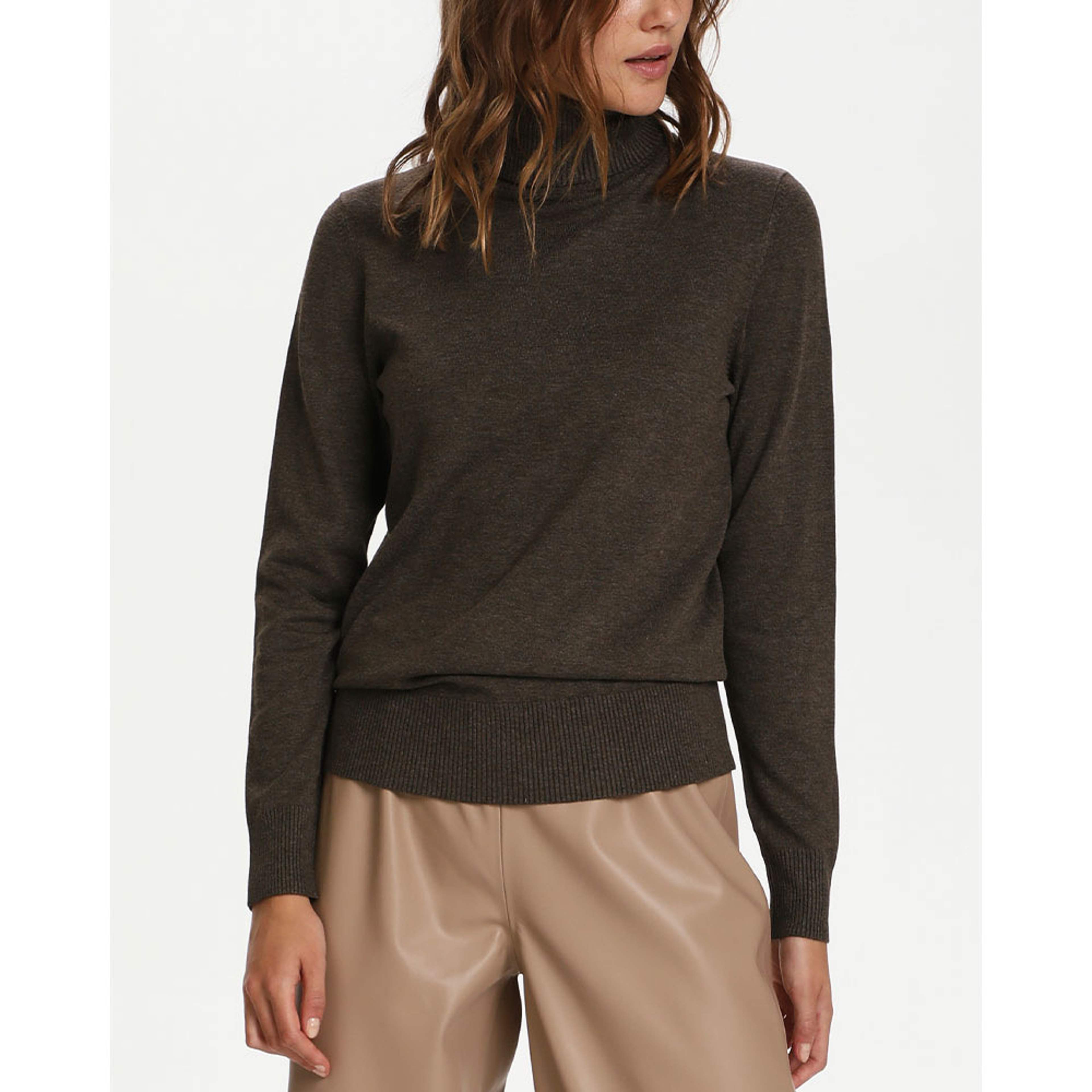 Roller Neck Sweater, från Saint Tropez, i färgen Major Brown Melange. Klicka för att öppna bilden i stort format