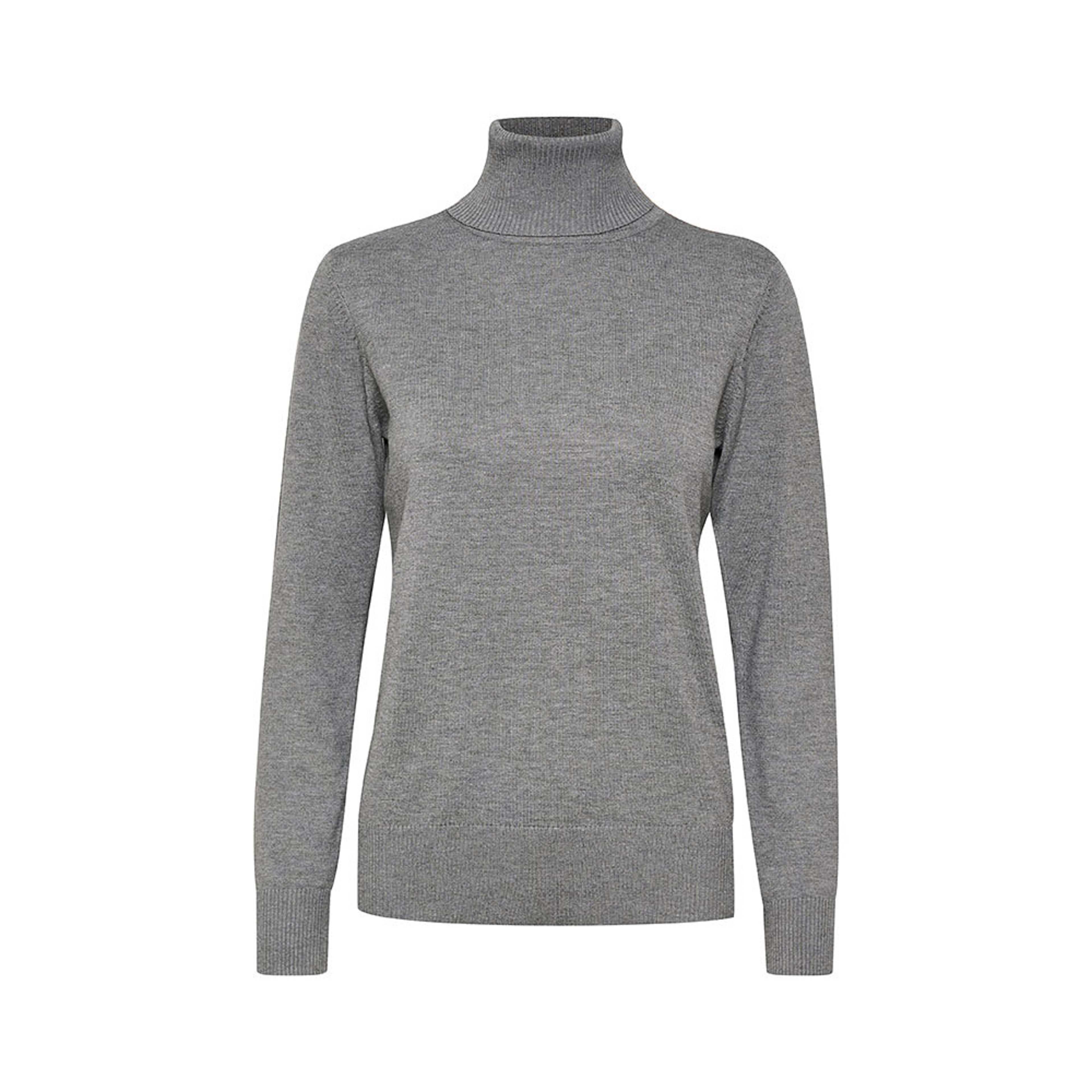 Roller Neck Sweater, från Saint Tropez, i färgen Mist Grey Melange. Klicka för att öppna bilden i stort format