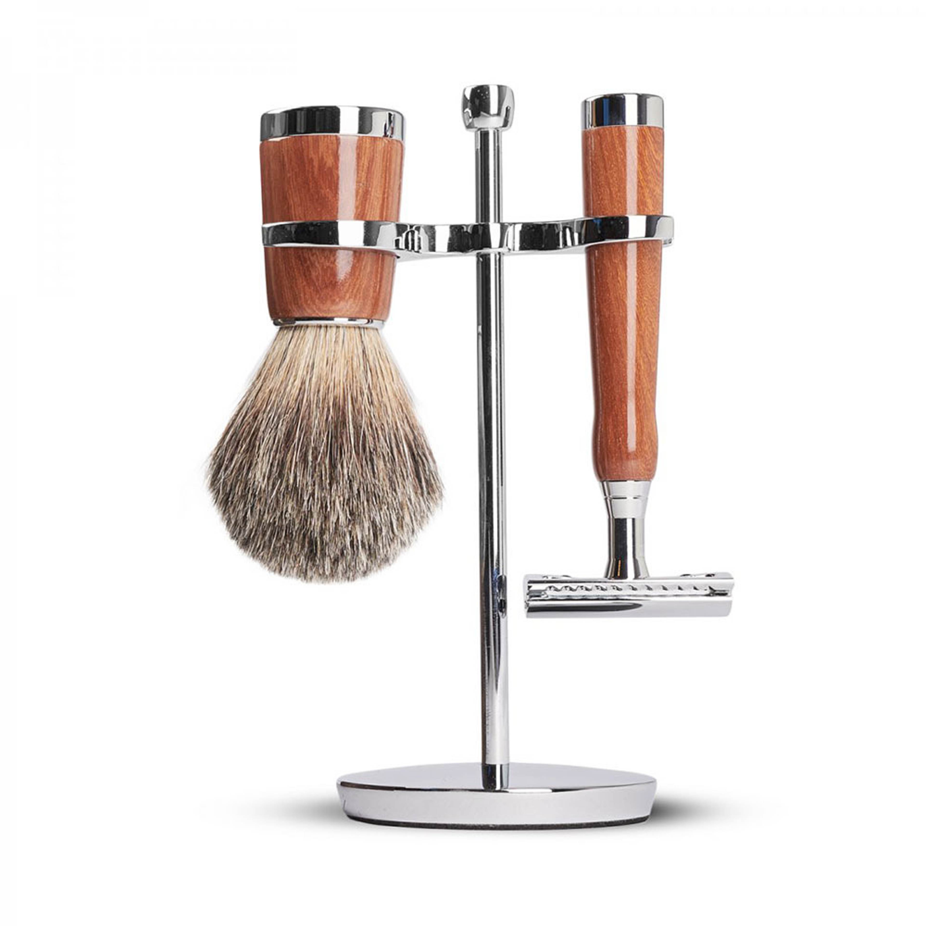 Classic 3-piece Shaving Set Wood Safety Razor