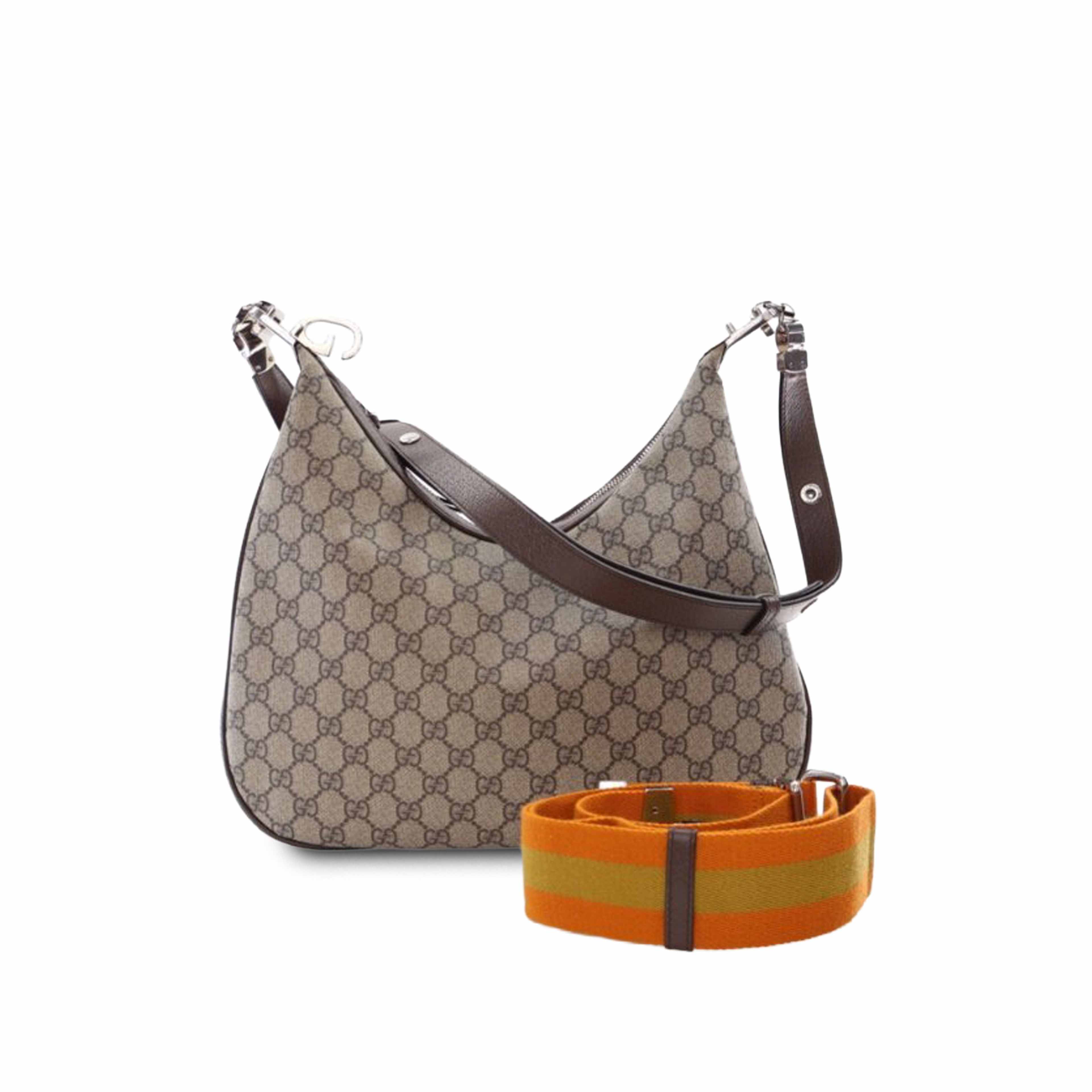 Gucci Medium Gg Supreme Web Attache Crossbody, från Luxclusif, i färgen beige. Klicka för att öppna bilden i stort format