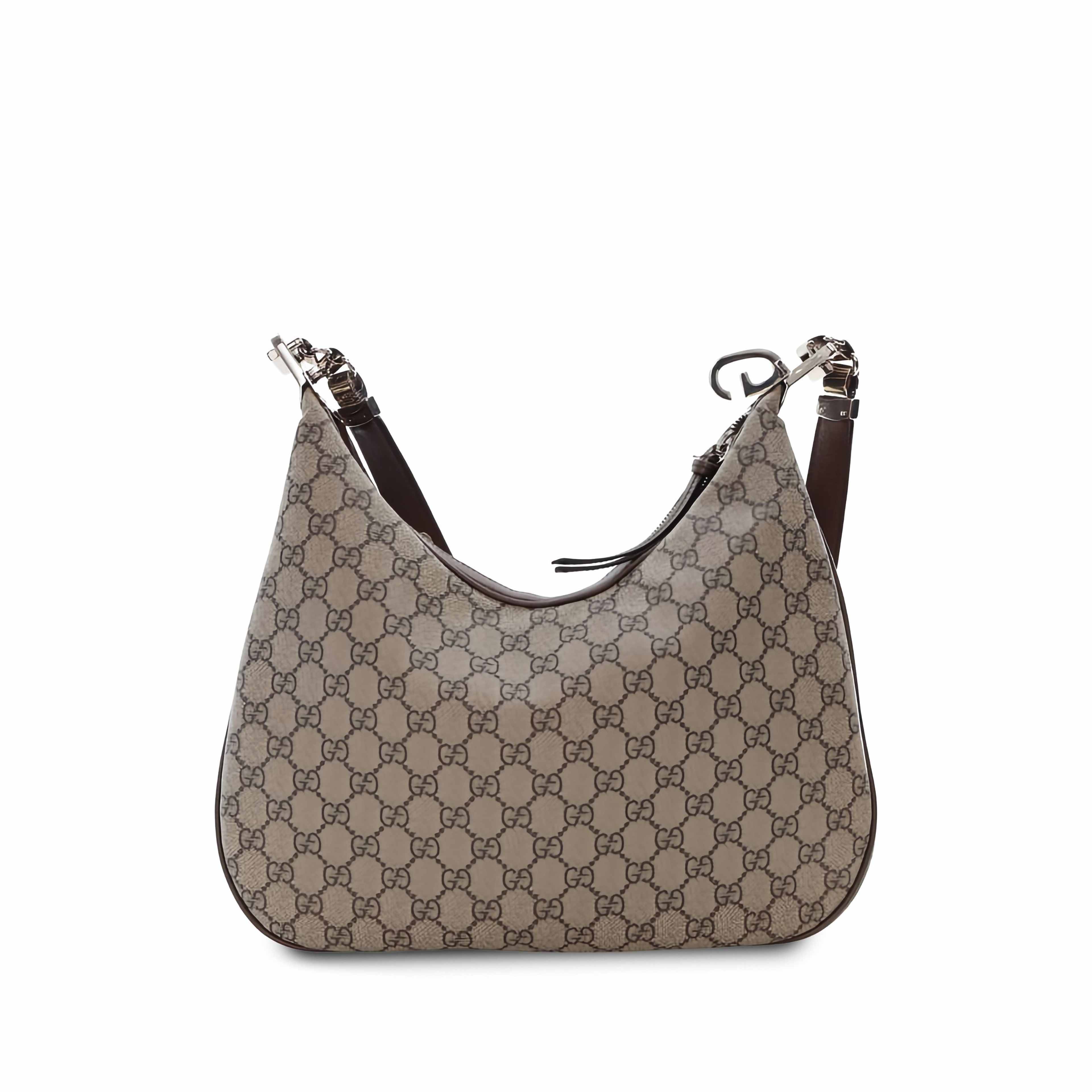Gucci Medium Gg Supreme Web Attache Crossbody, från Luxclusif, i färgen beige. Klicka för att öppna bilden i stort format