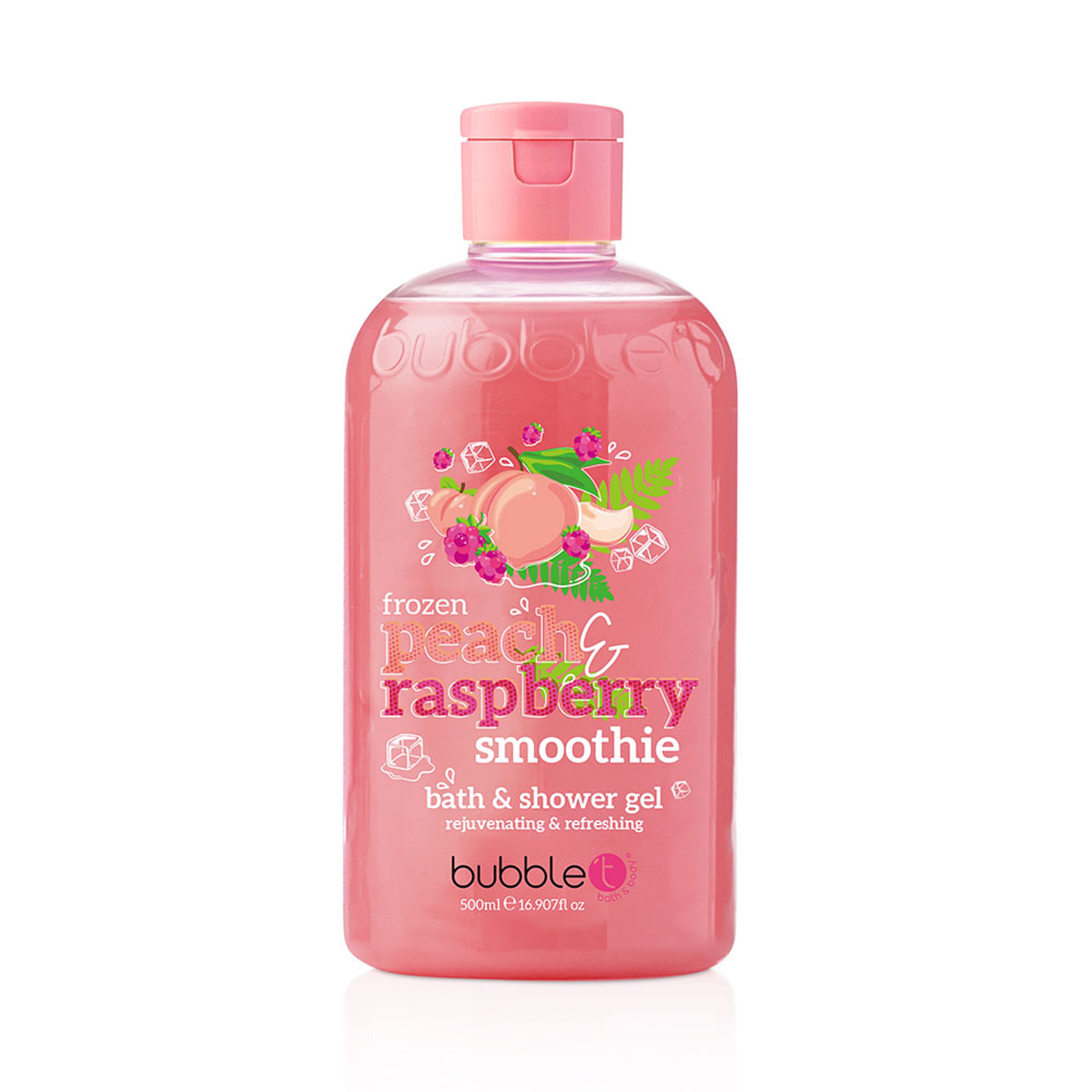 Peach & Raspberry Smoothie Bath & Shower Gel, från BubbleT. Klicka för att öppna bilden i stort format