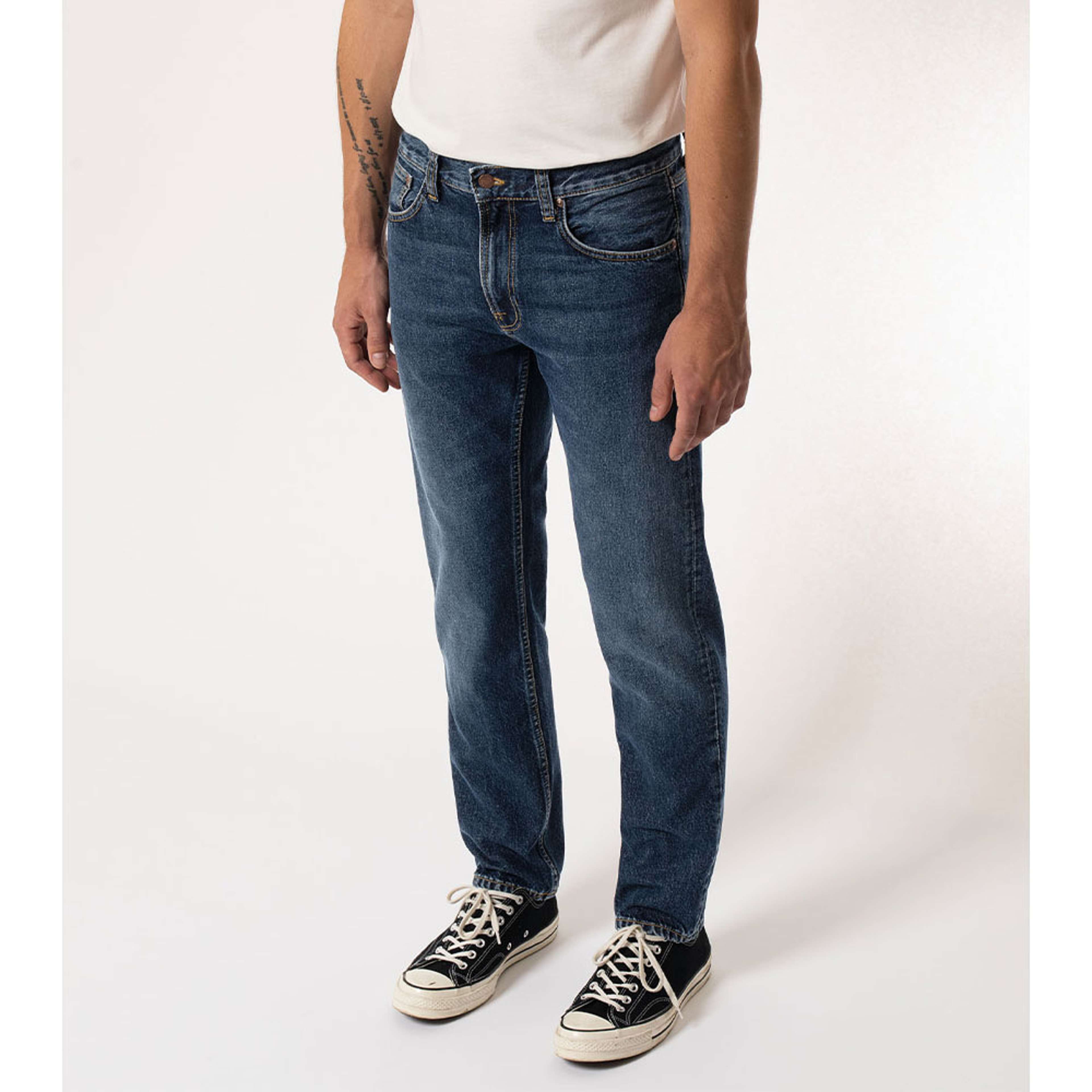 Gritty Jackson Jeans, från Nudie Jeans, i färgen Blue Slate. Klicka för att öppna bilden i stort format
