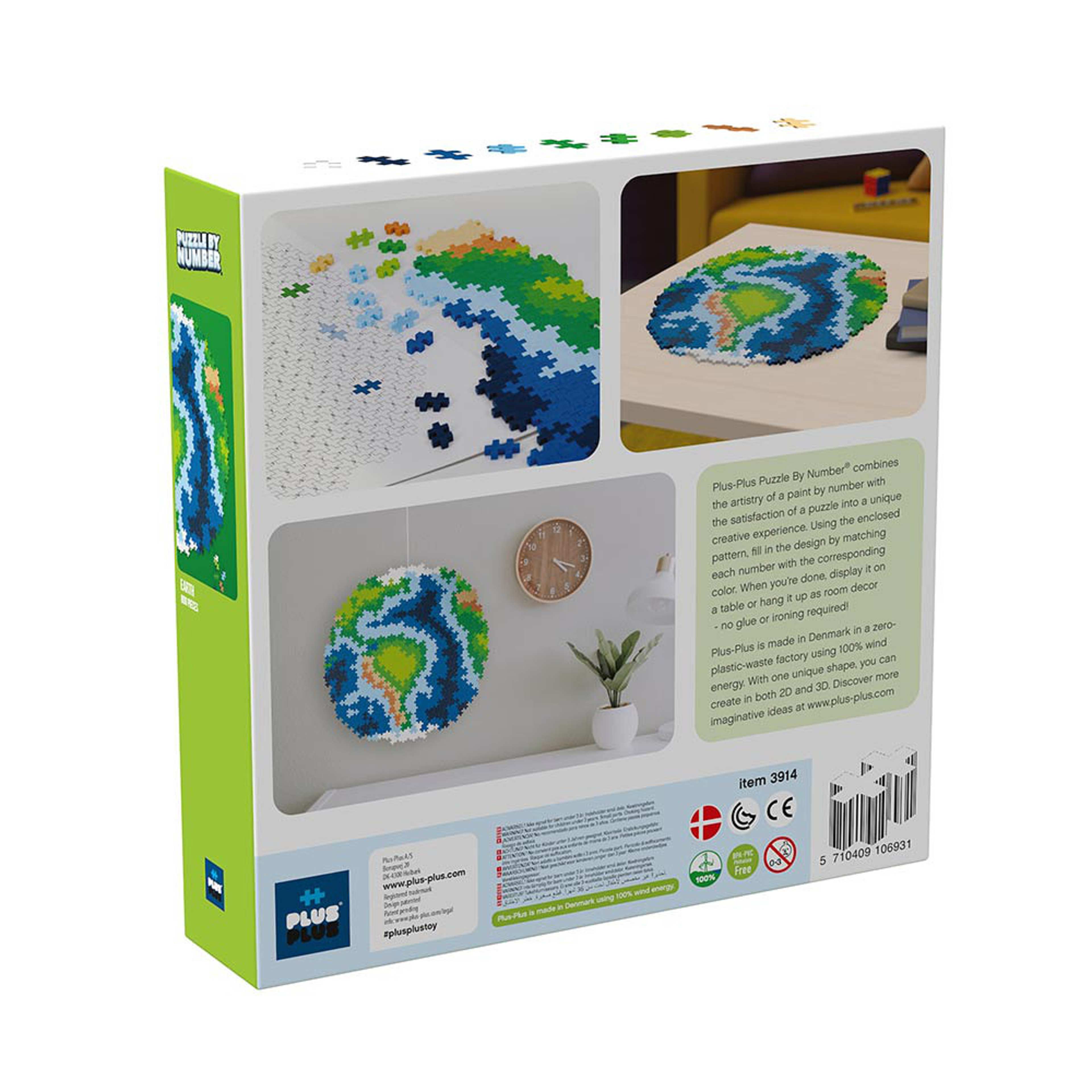 PLUS PLUS Puzzle By Number Earth 800pcs
