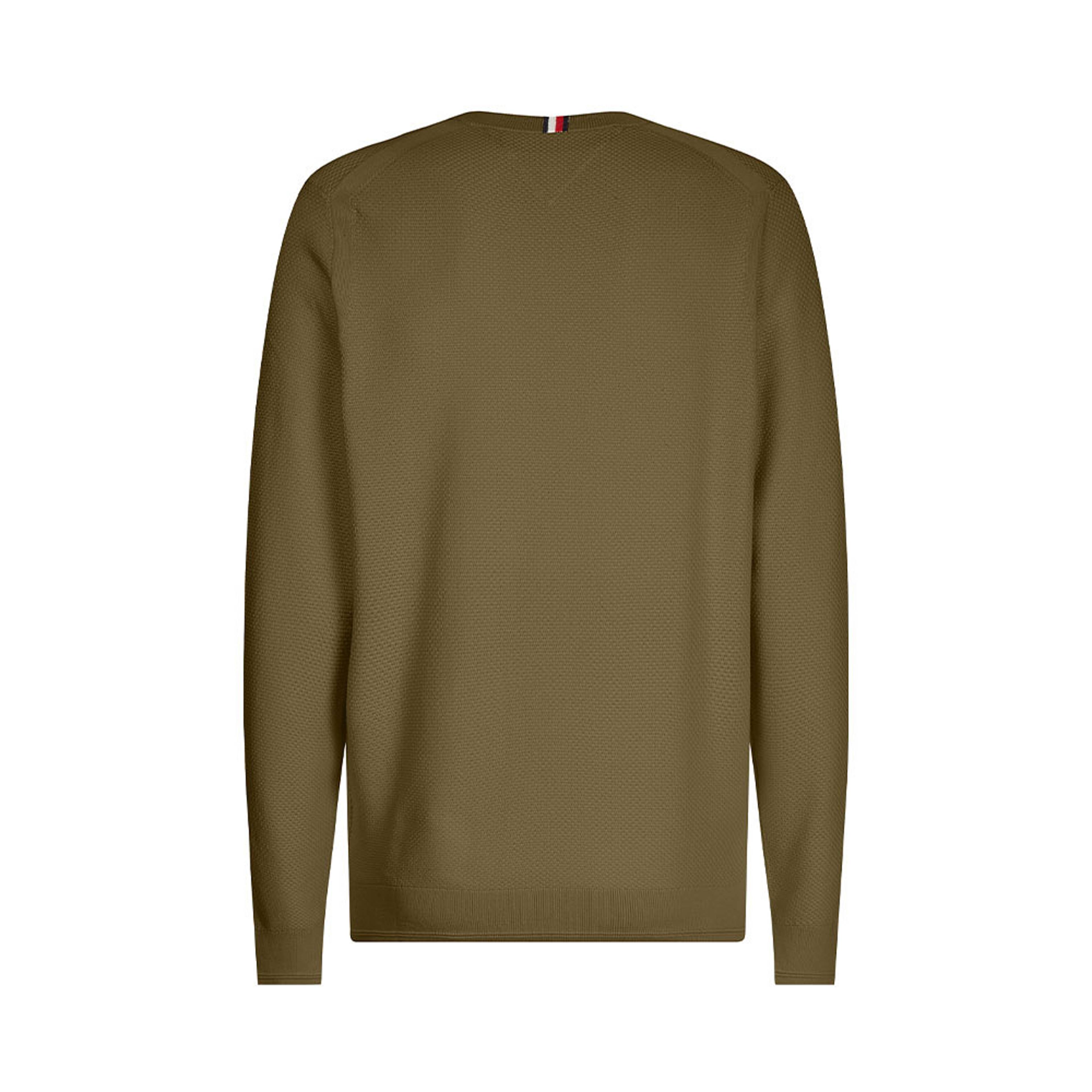 Basket Weave Structure Crew Neck Pullover, från Tommy Hilfiger, i färgen Faded Military. Klicka för att öppna bilden i stort format