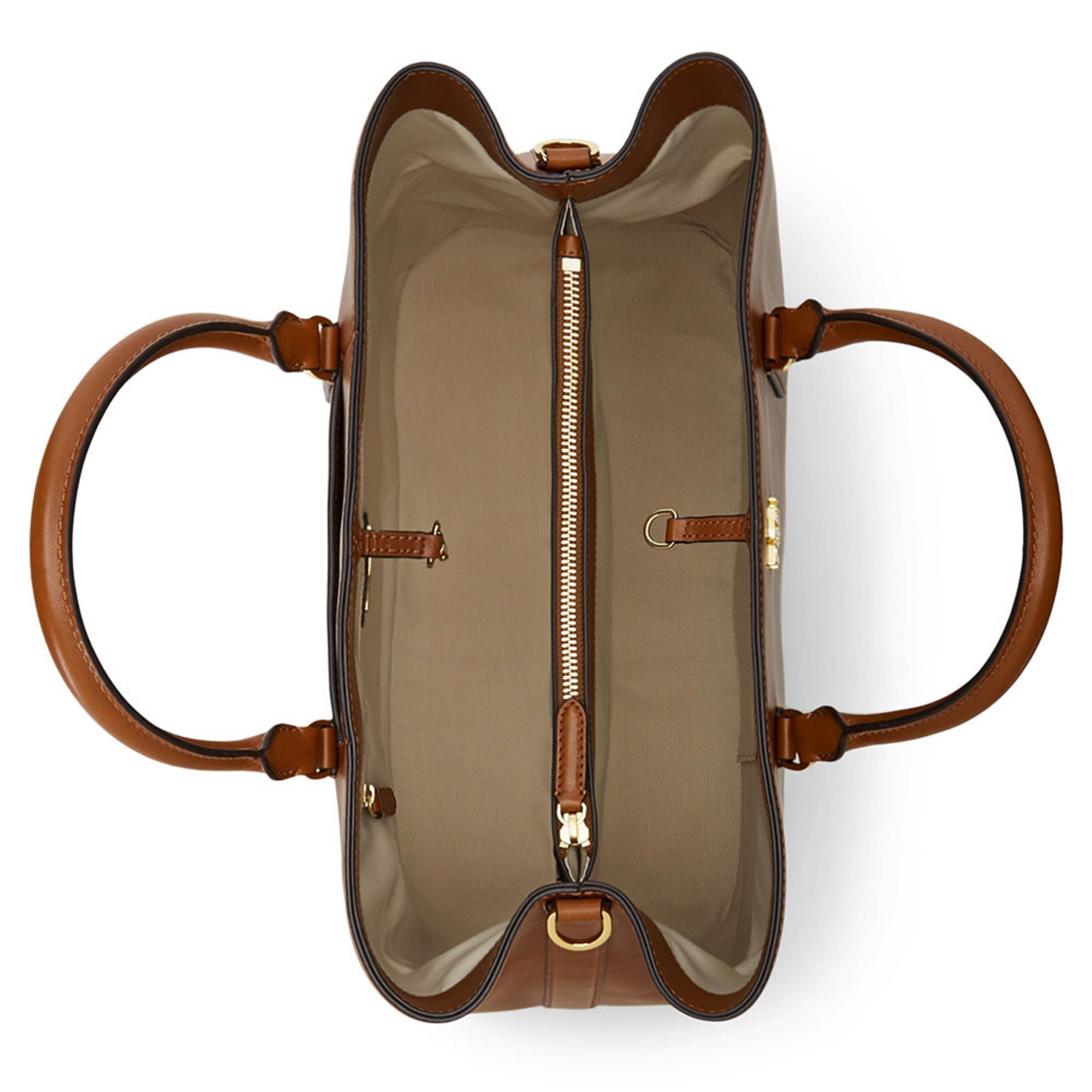 Smooth Leather Large Marcy Satchel
