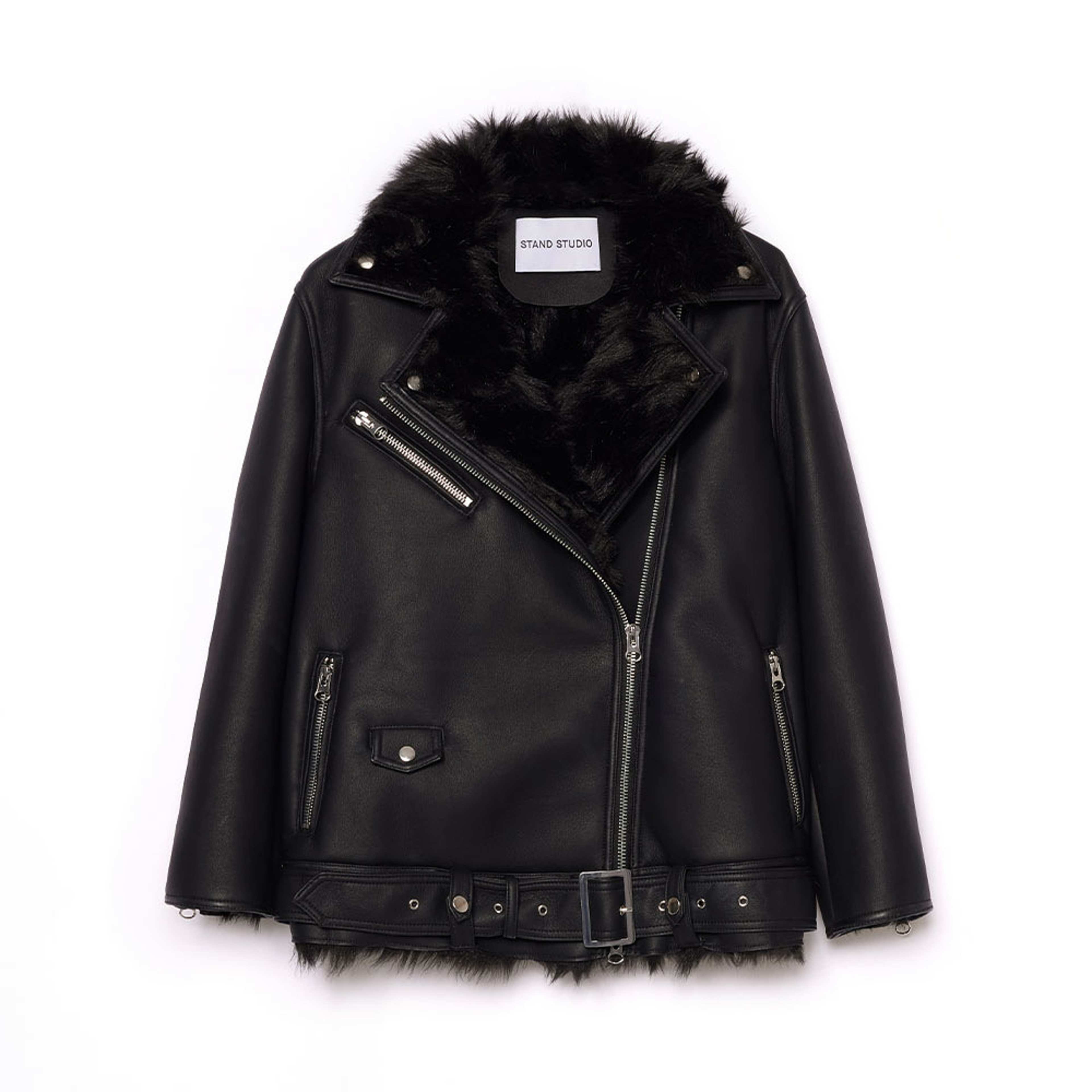 Carrie Shearling Biker Jacket
