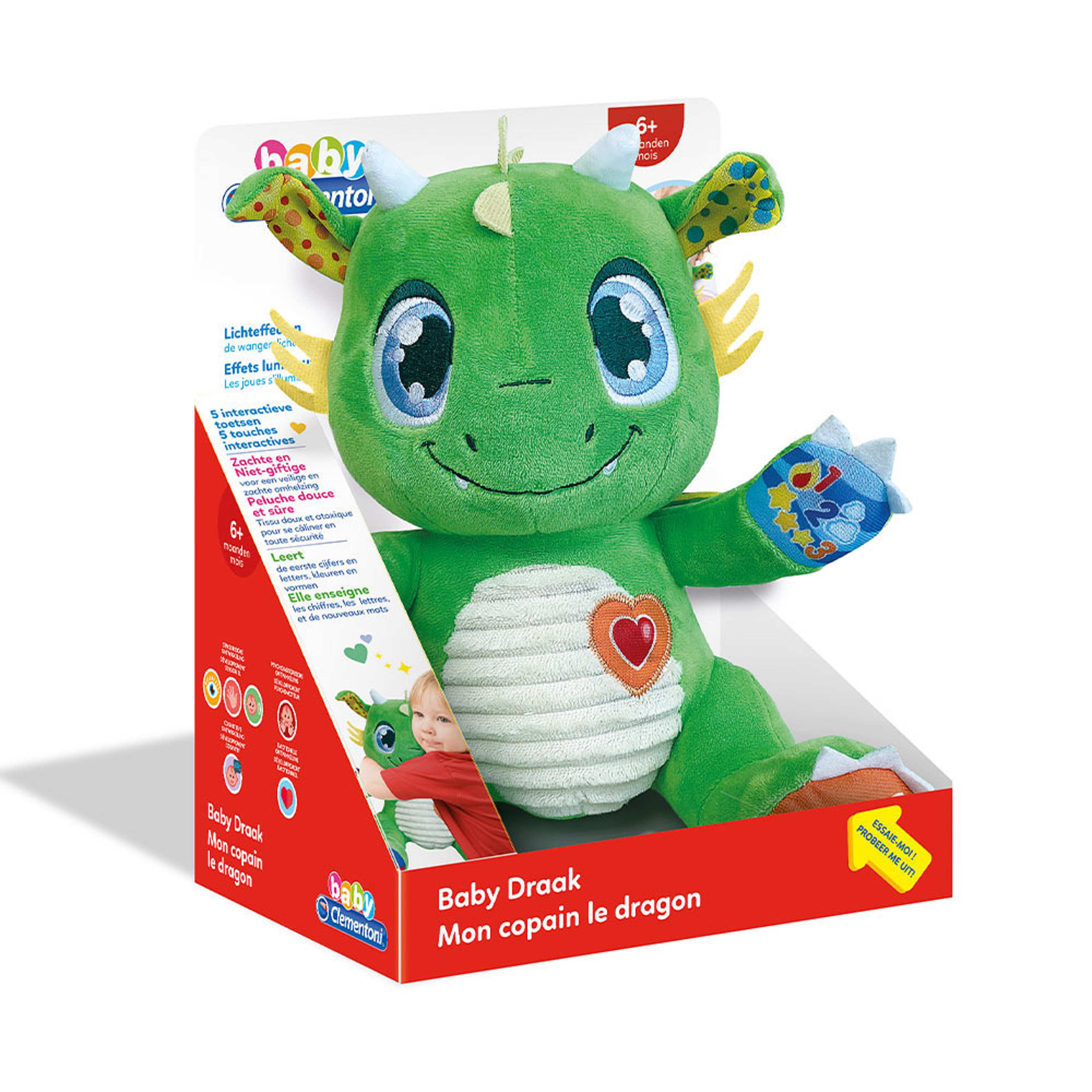 Baby Lek Baby Dragon Interactive Plush, från Clementoni. Klicka för att öppna bilden i stort format