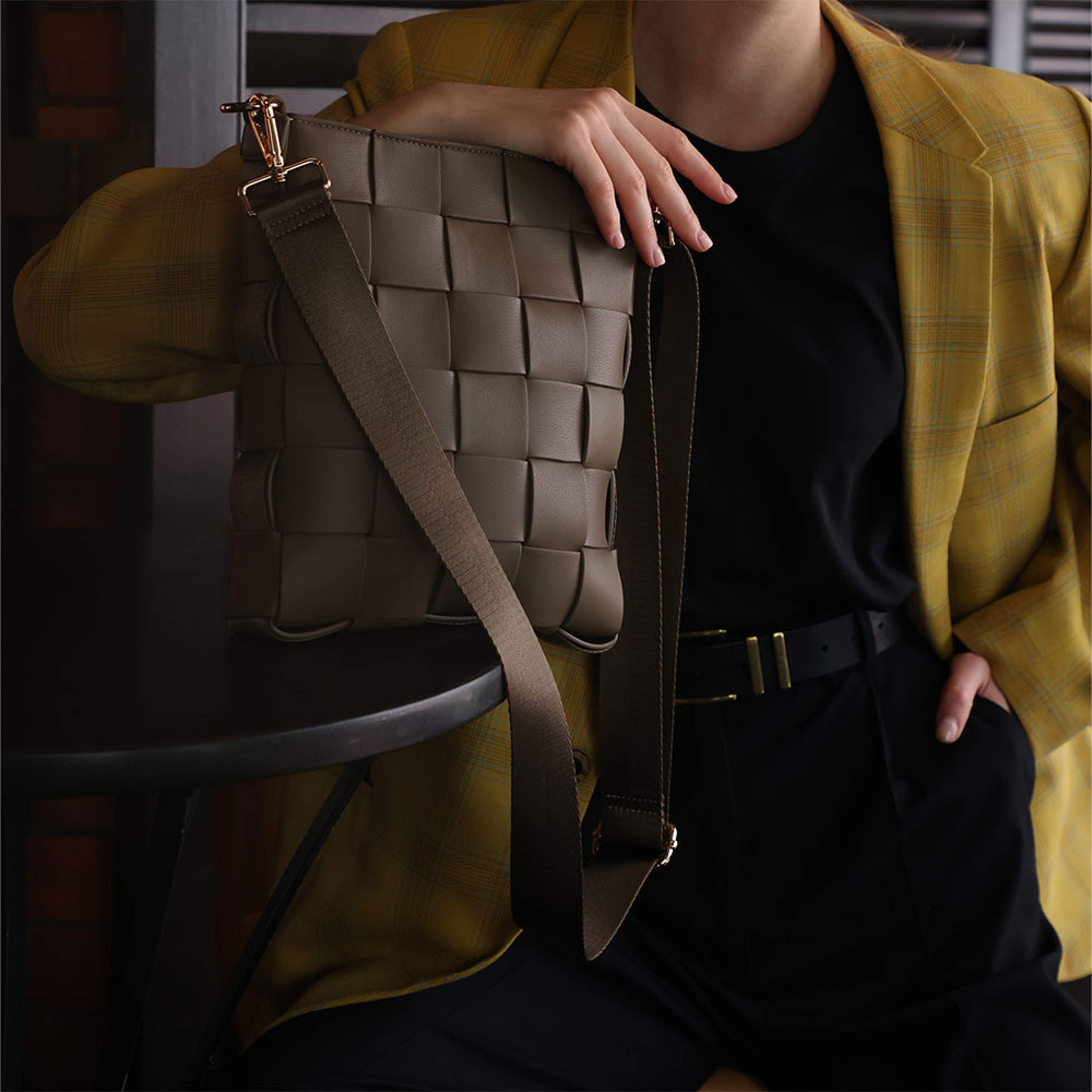 Braided Strap Bag Taupe