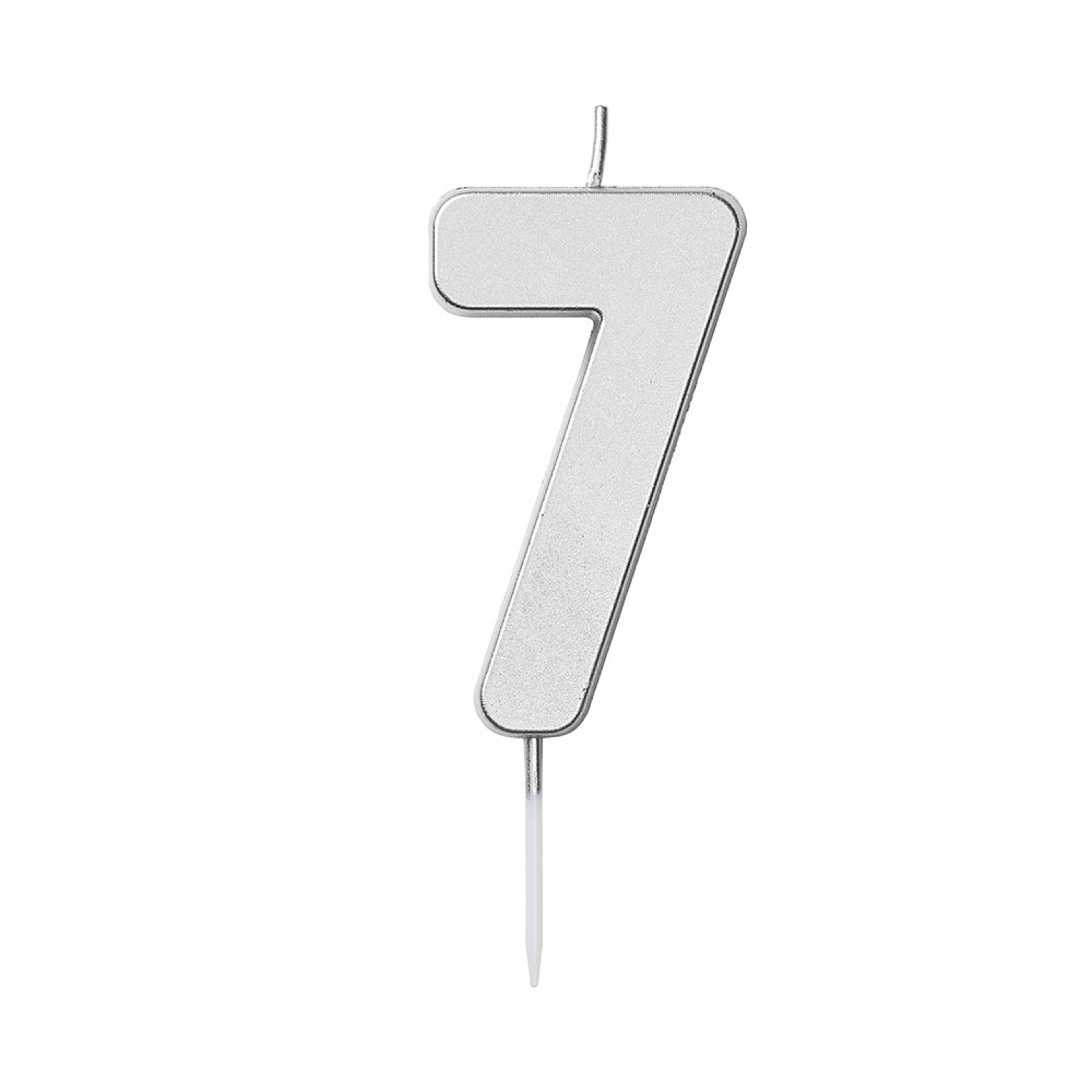 Nummerljus  7, silver