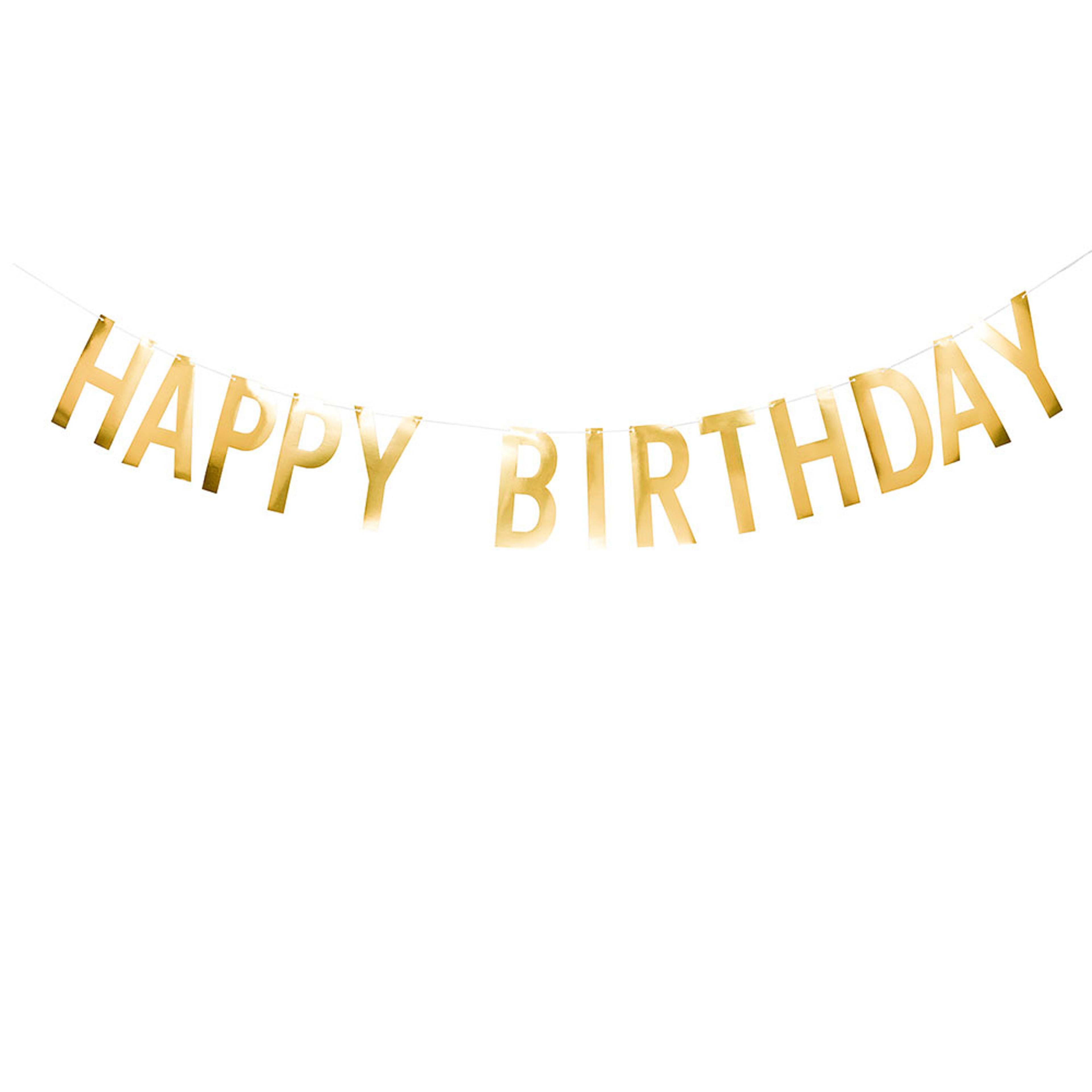 Girlang  "Happy Birthday" guldfolie