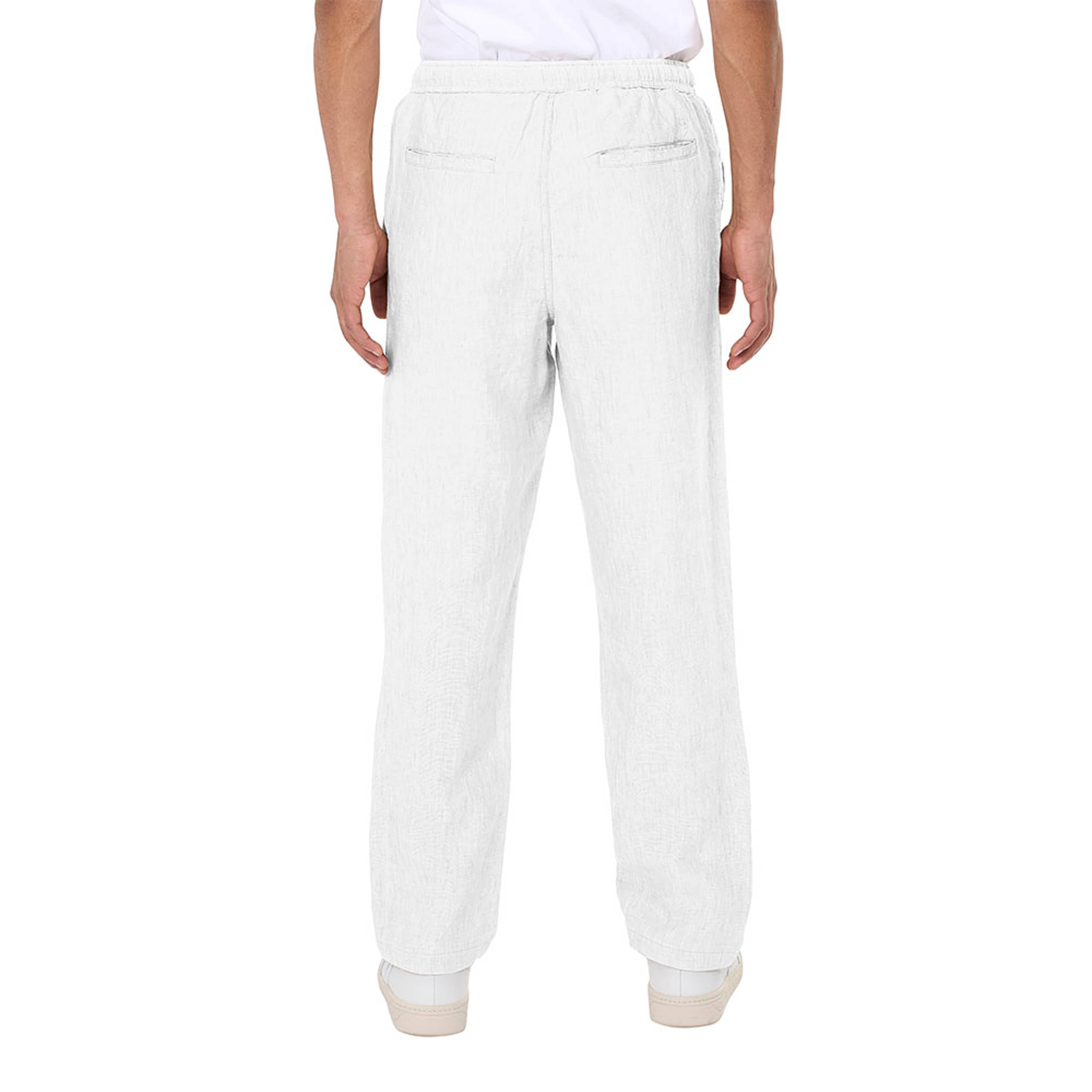 Loose Linen Pant, från Knowledge Cotton Apparel, i färgen Bright White. Klicka för att öppna bilden i stort format