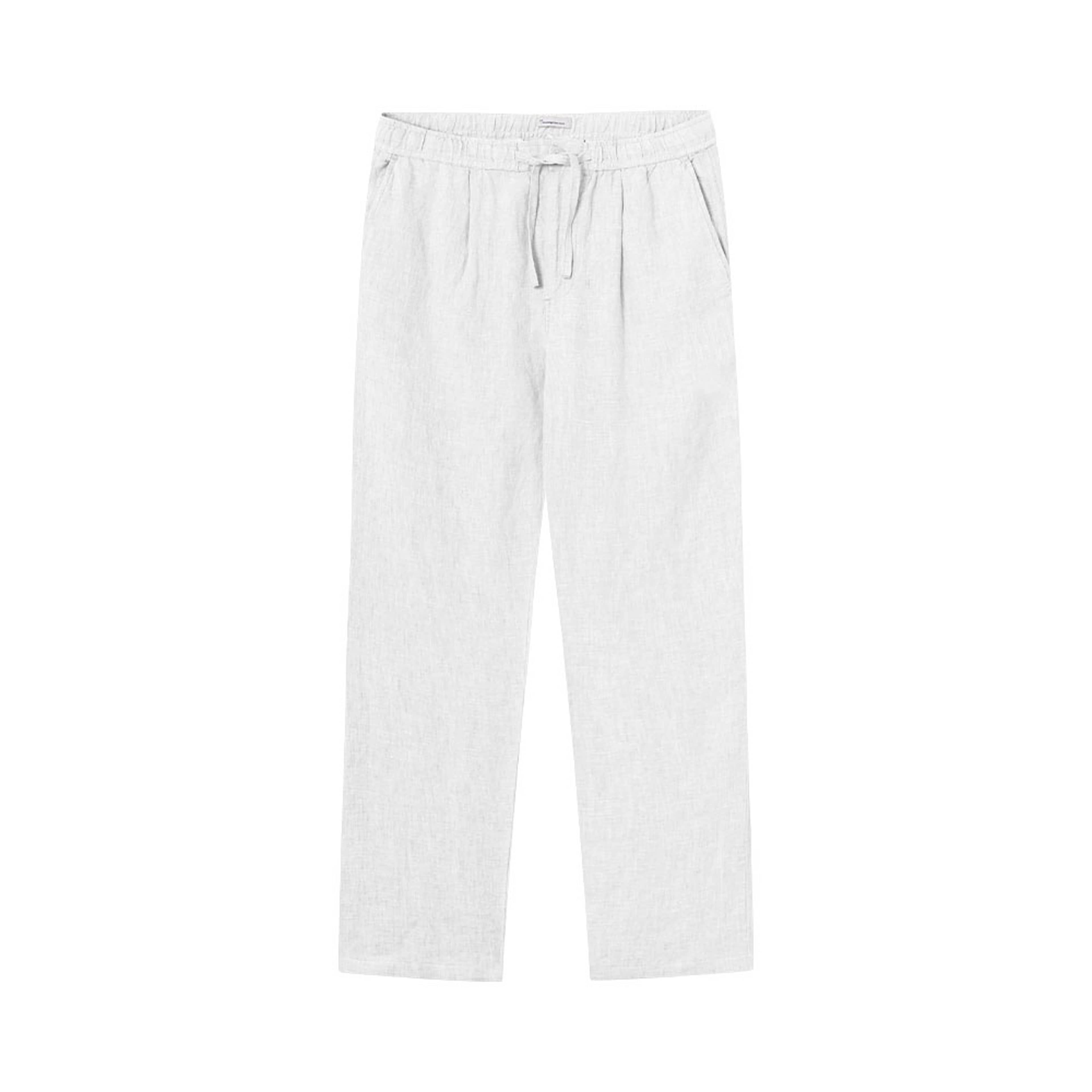 Loose Linen Pant, från Knowledge Cotton Apparel, i färgen Bright White. Klicka för att öppna bilden i stort format