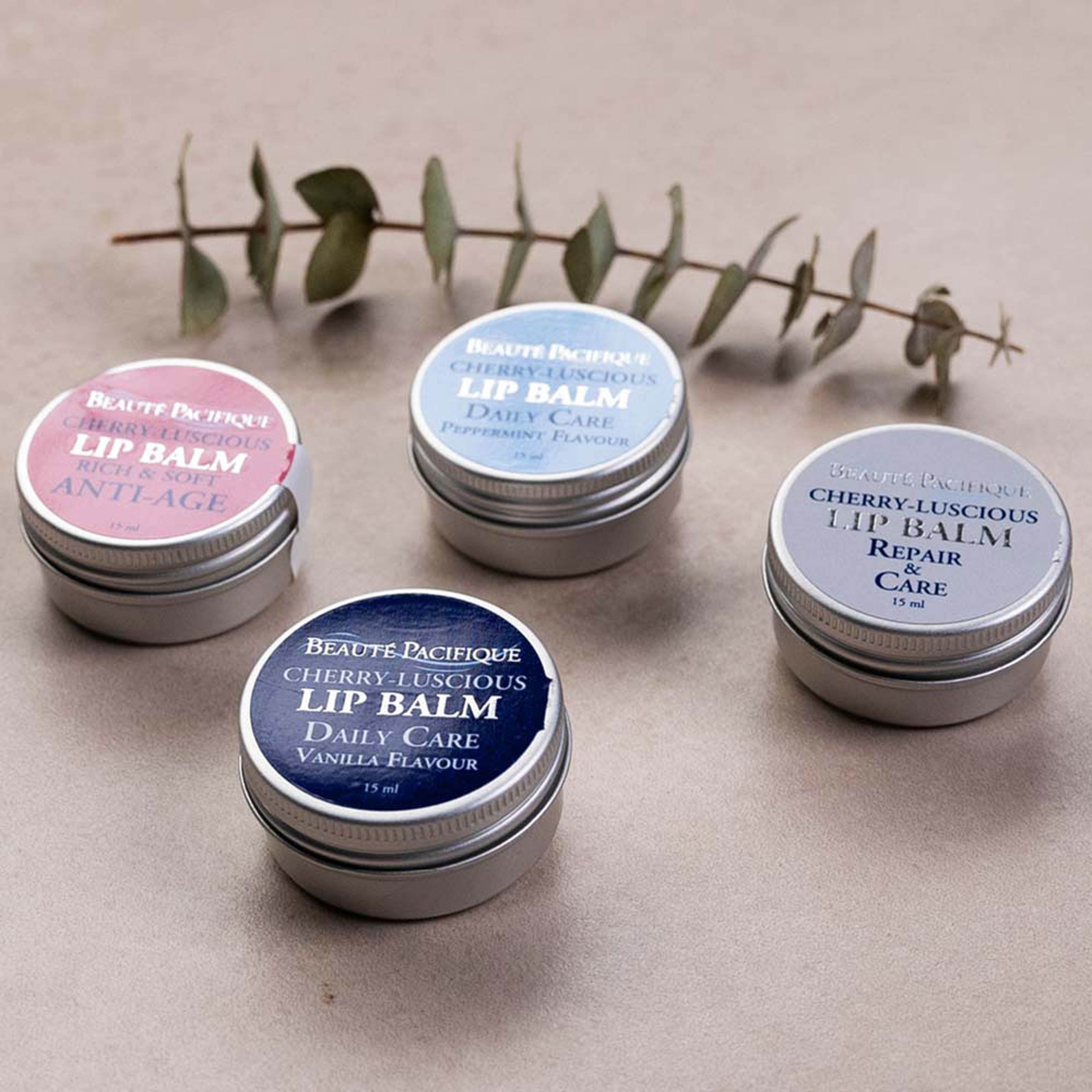 Cherry-Luscious Lip Balm Daily Care, Vanilla Flavour, från Beauté Pacifique. Klicka för att öppna bilden i stort format