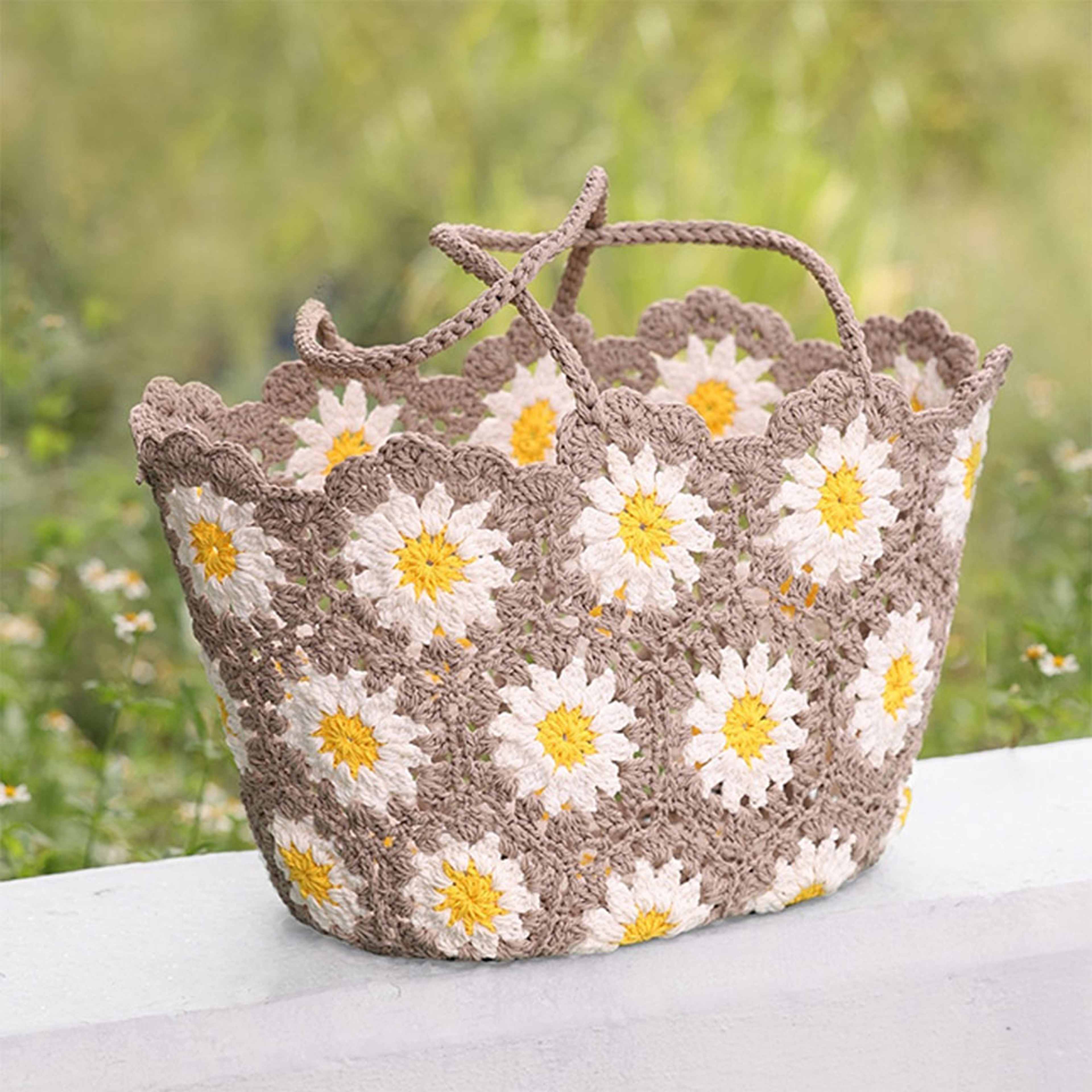 Calendula Crochet Basket Sand