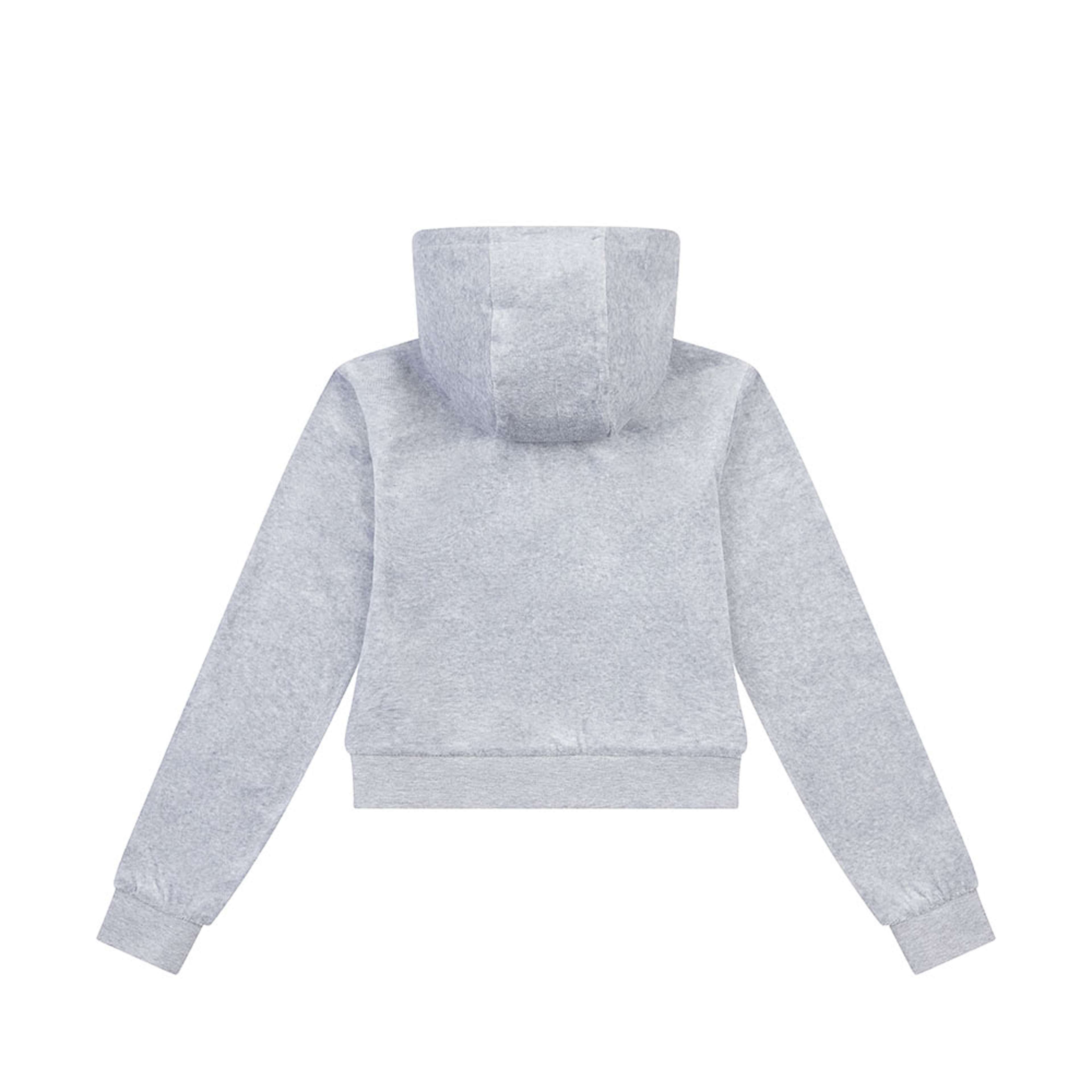 Sweater Tonal Embro Velour Zip Thru Hoodie