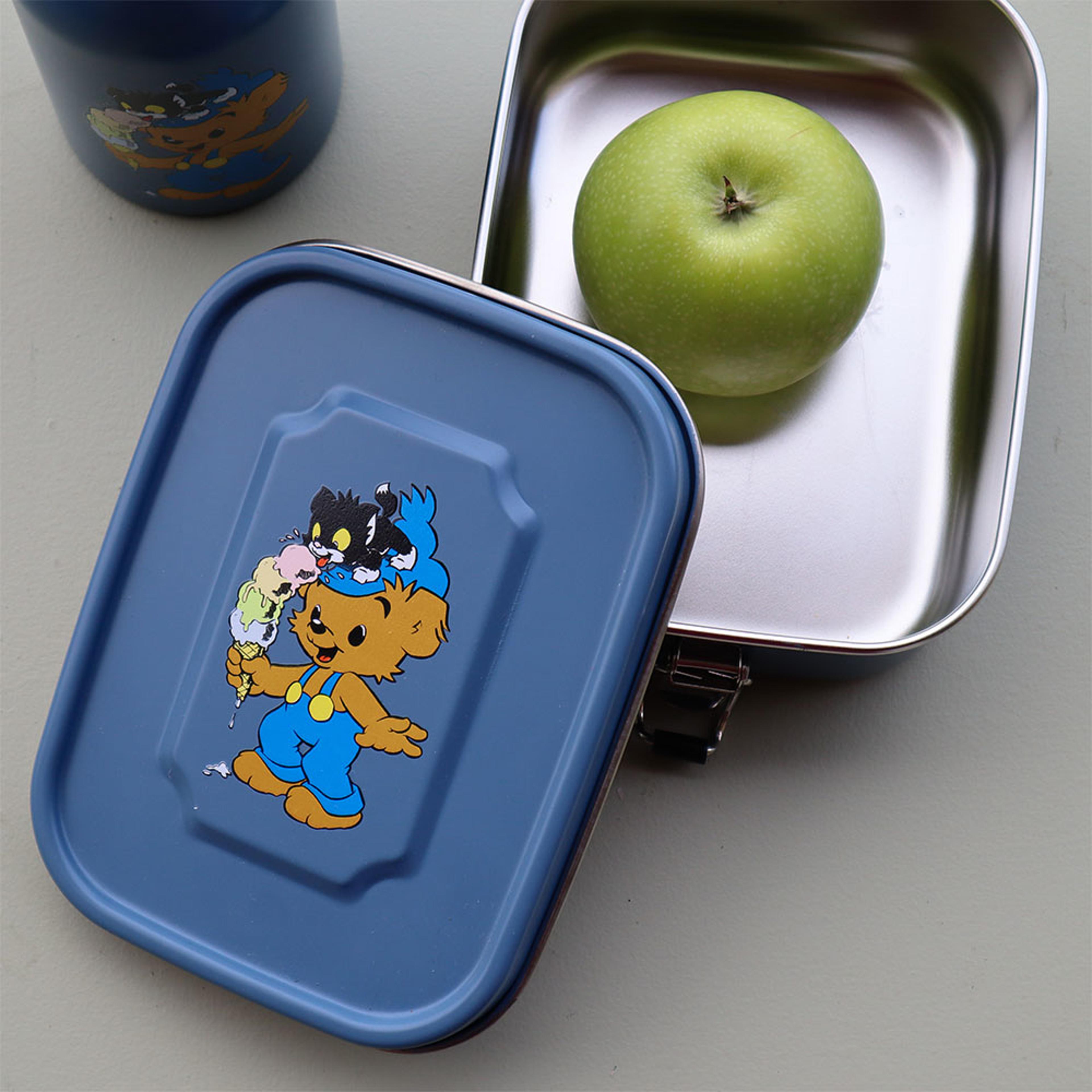 Bamse, Lunchlåda i plåt, petrol-blå