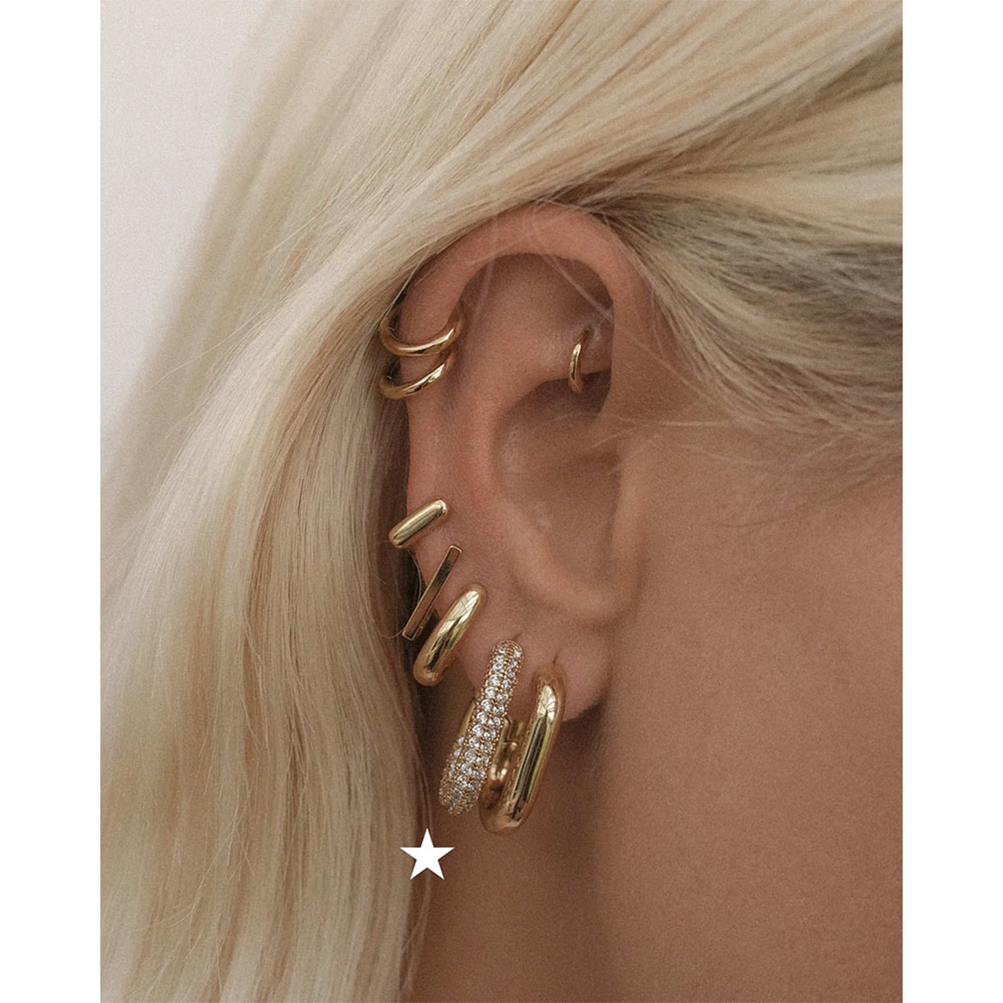 XL Pave Chain Link Hoops