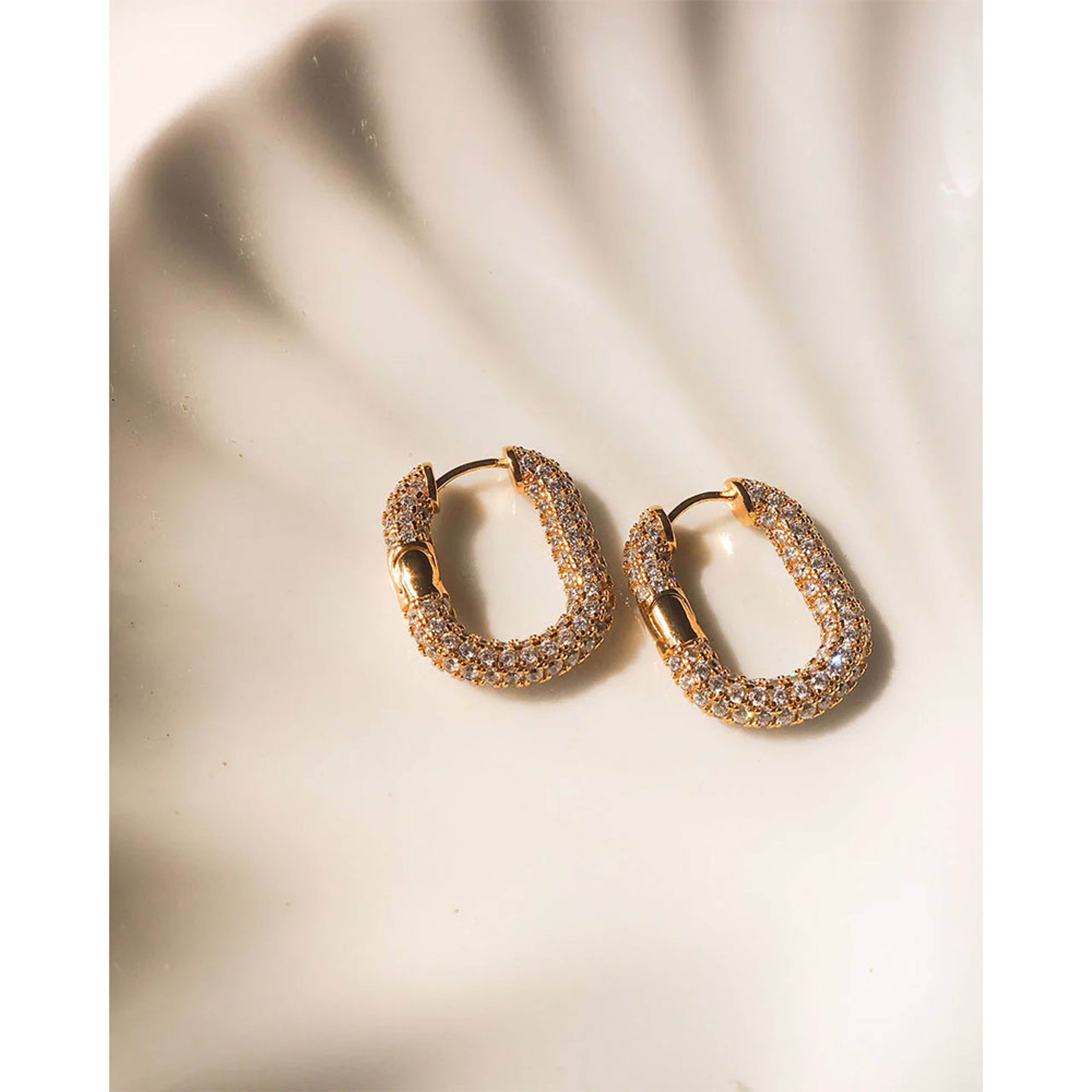 XL Pave Chain Link Hoops